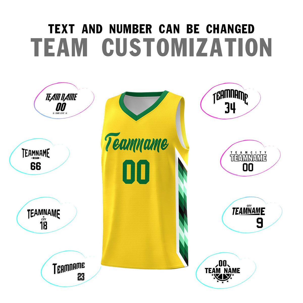 Custom Gold Mosaic Gradient Fashion Sports Uniform Basketball Jersey