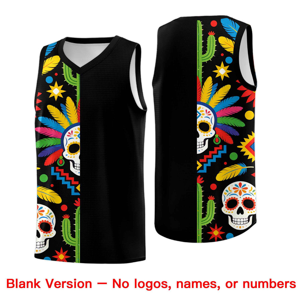 Custom White Orange Mexican Colors Graffiti Patterns Lightweight Uniform Basketball Jersey