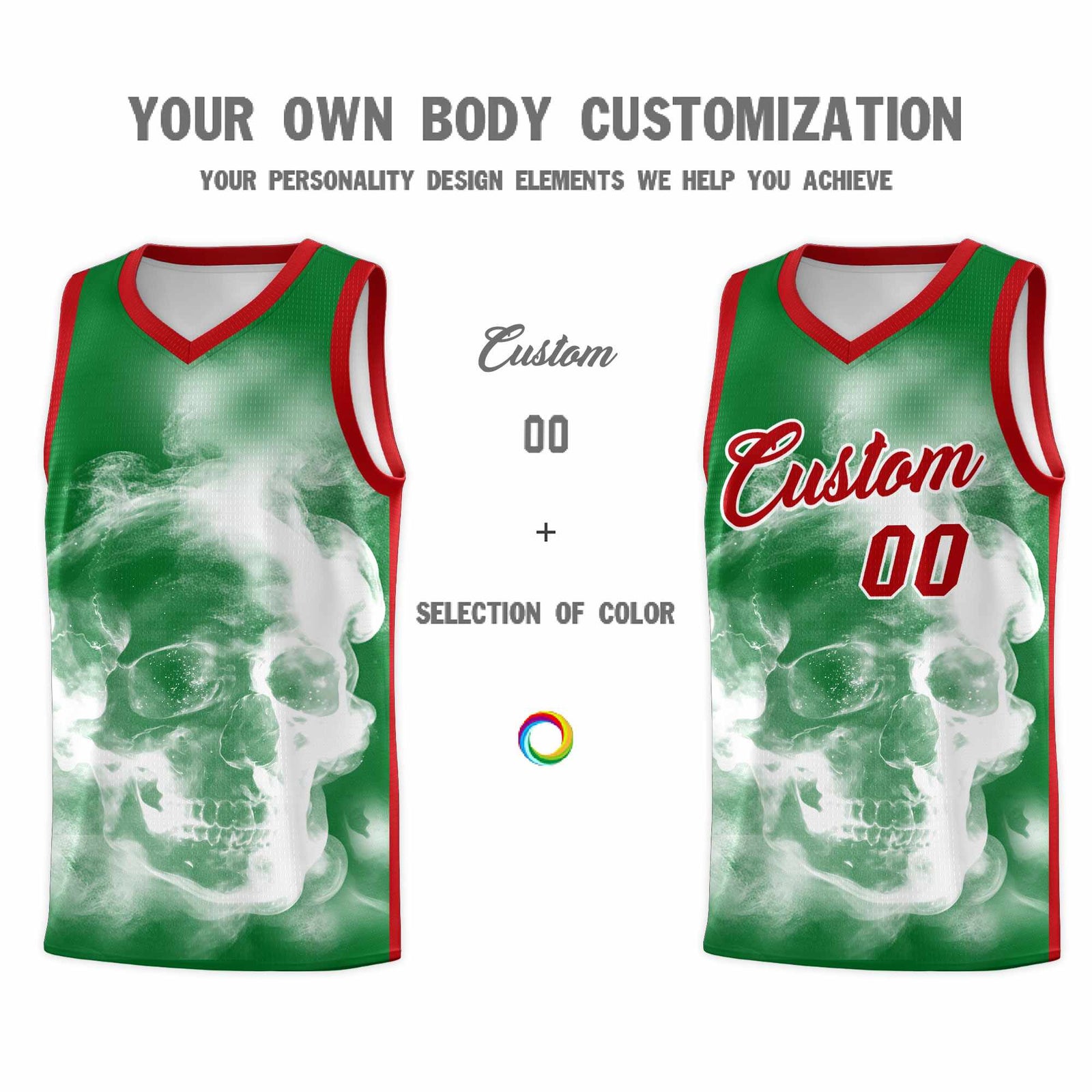 Custom White Red Kelly GreenMexican Colors Graffiti Patterns Drapable Uniform Basketball Jersey
