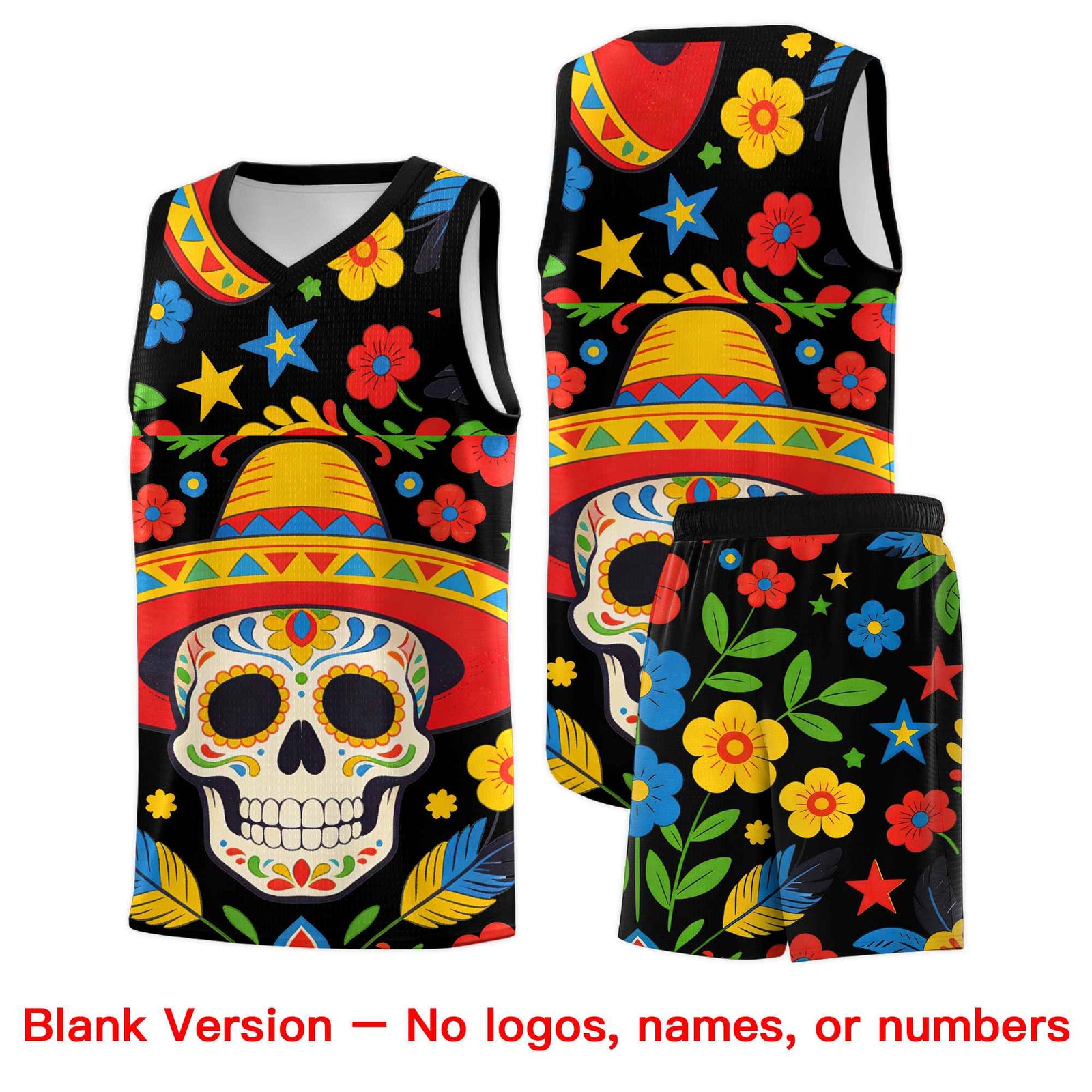 Custom White Orange Mexican Colors Graffiti Patterns Lightweight Uniform Basketball Jersey