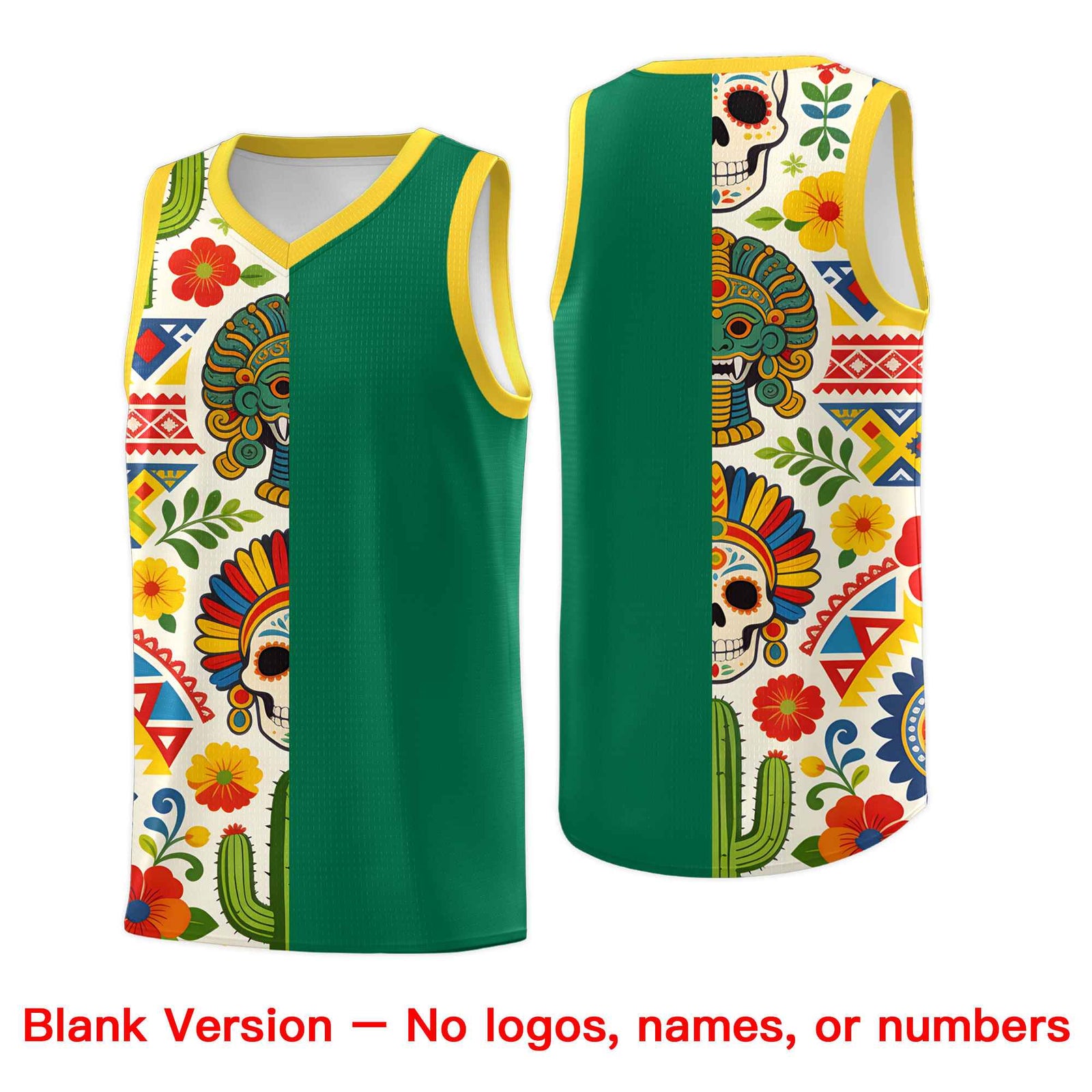 Custom White Orange Mexican Colors Graffiti Patterns Lightweight Uniform Basketball Jersey