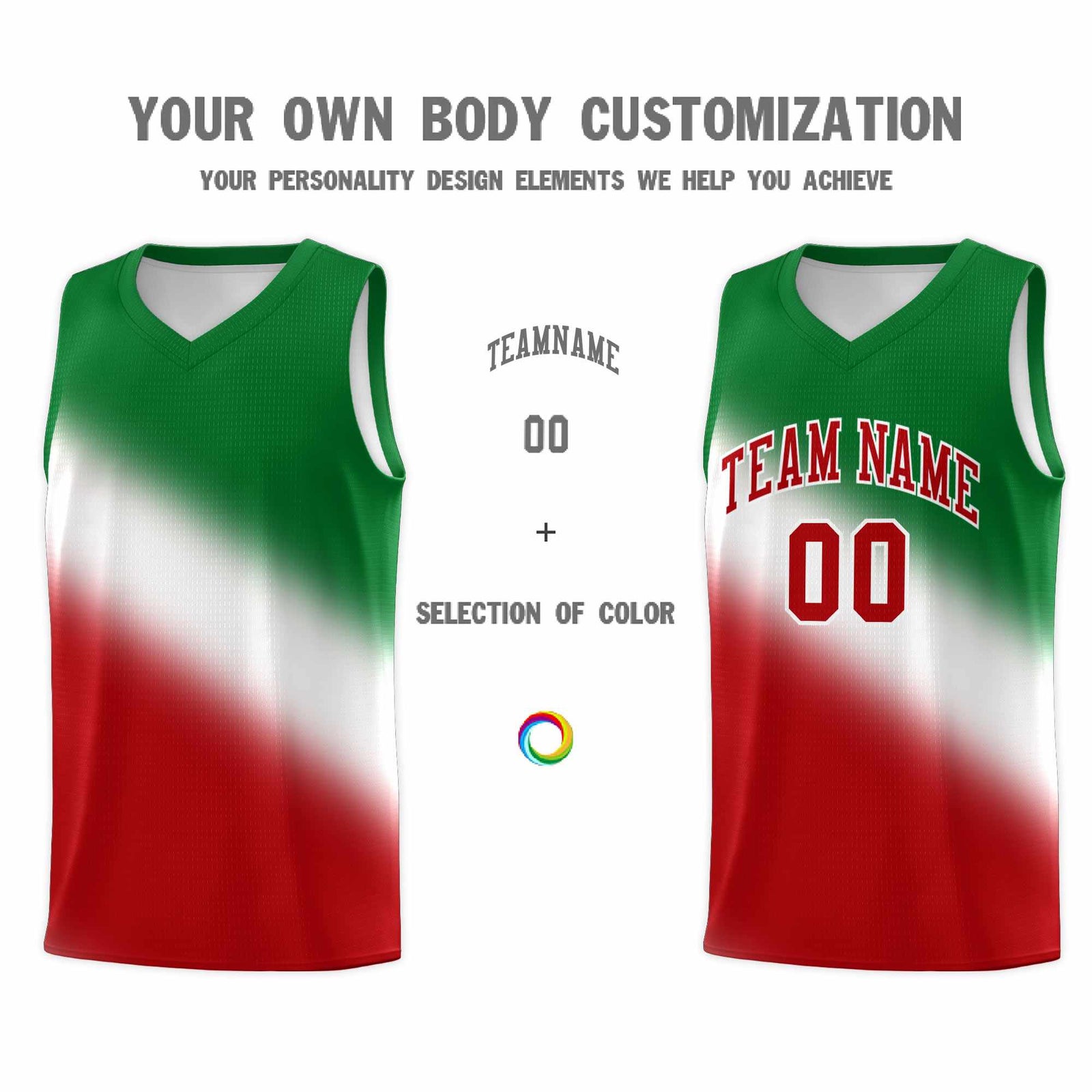 Custom White Kelly Green Red Mexican Colors Graffiti Patterns Wrinkle-Resistant Uniform Basketball Jersey