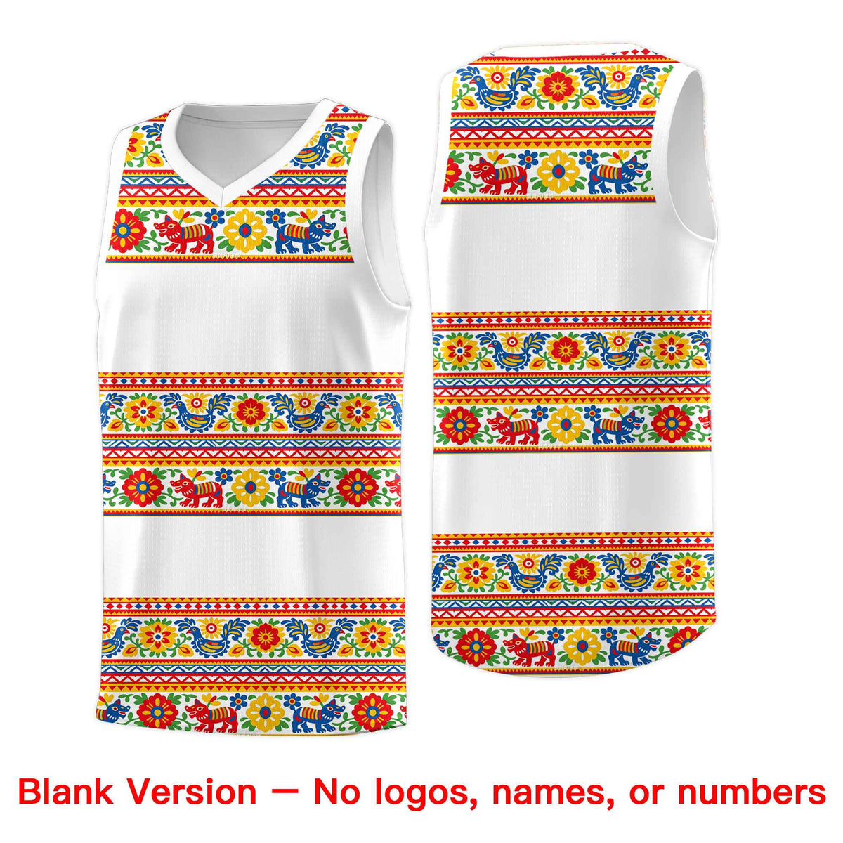 Custom White Orange Mexican Colors Graffiti Patterns Lightweight Uniform Basketball Jersey