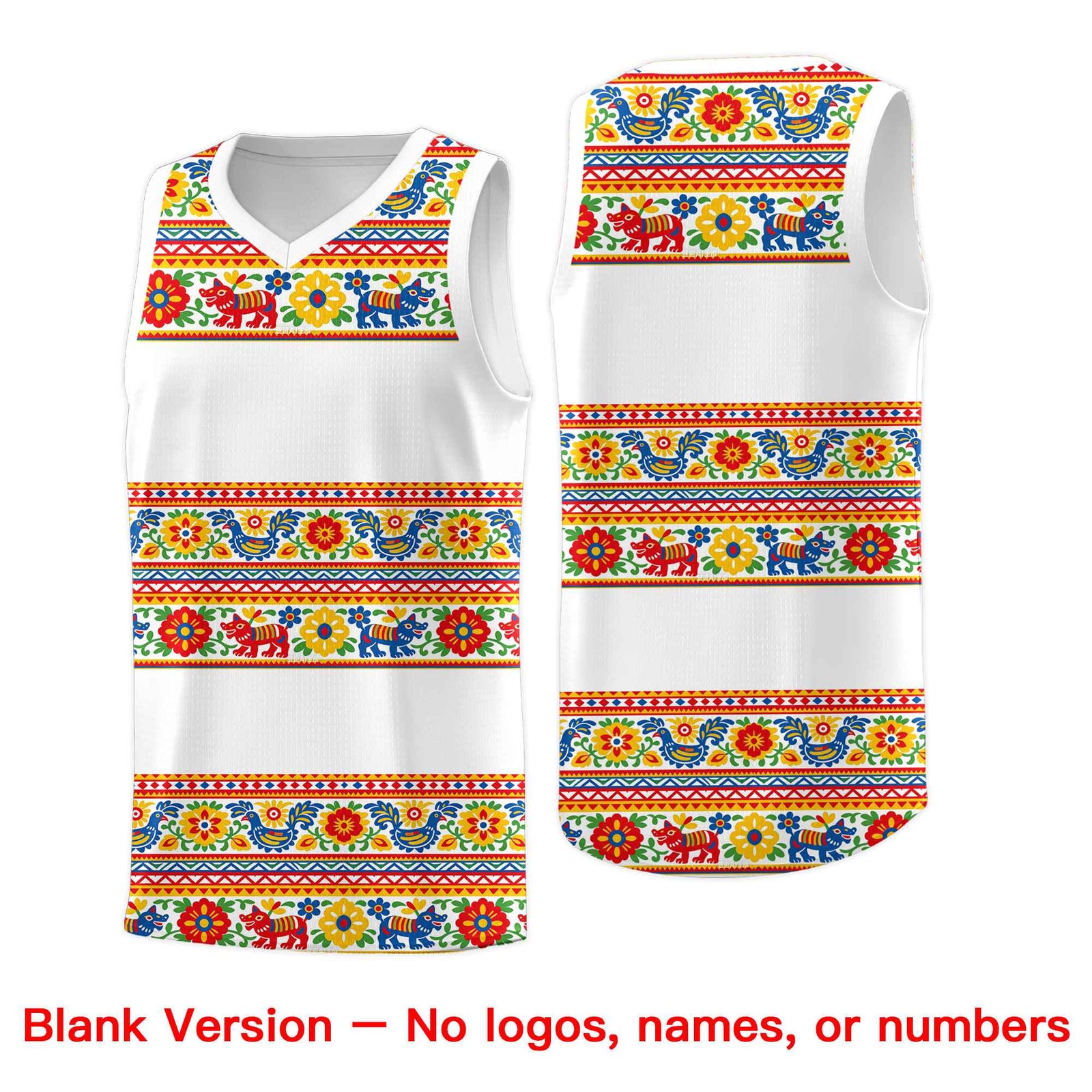 Custom White Orange Mexican Colors Graffiti Patterns Lightweight Uniform Basketball Jersey