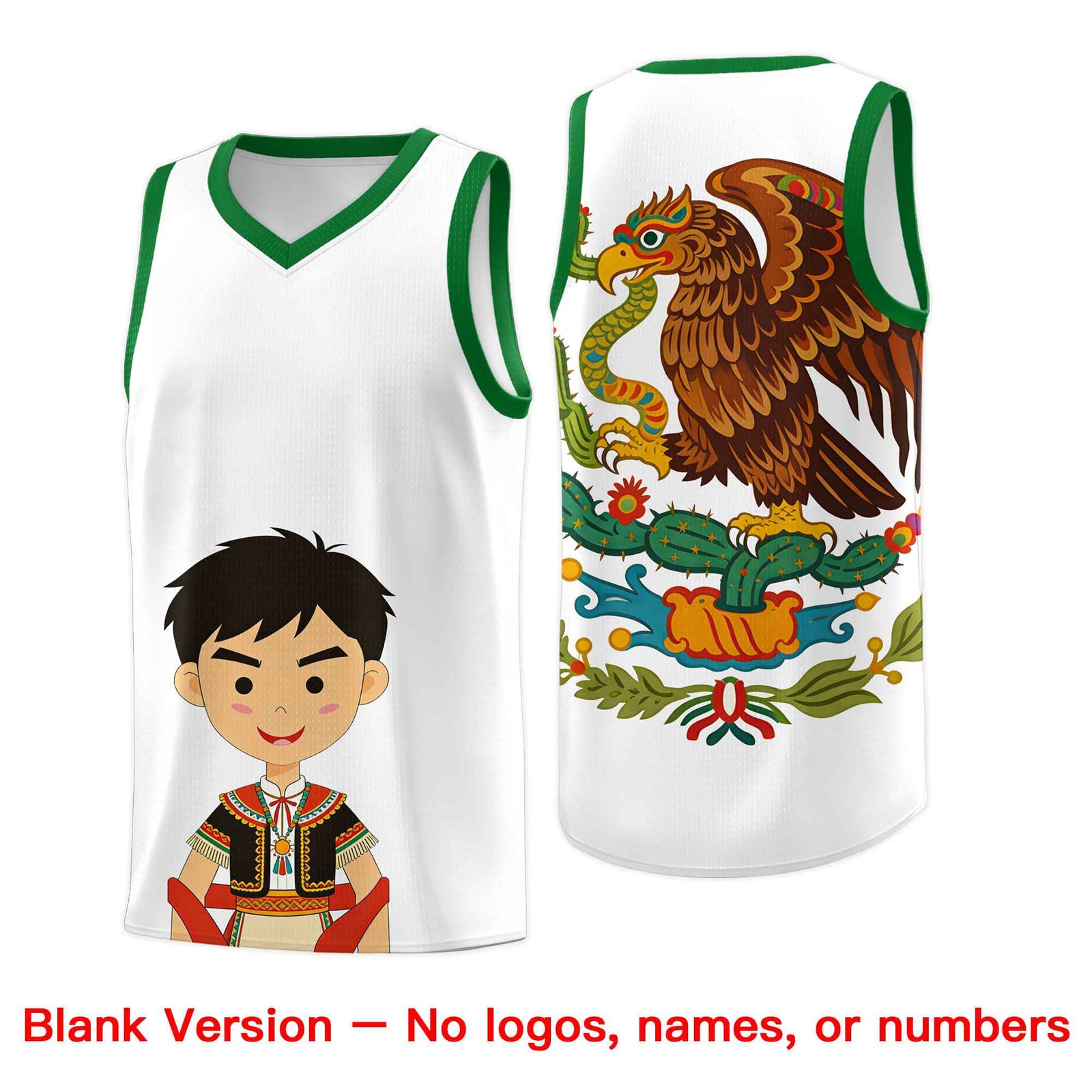 Custom White Orange Mexican Colors Graffiti Patterns Lightweight Uniform Basketball Jersey