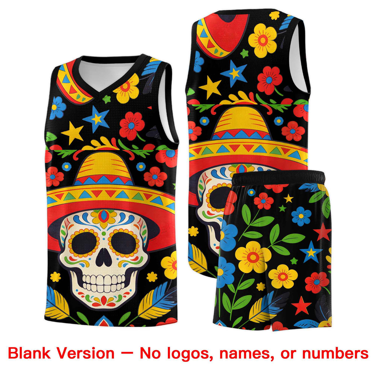 Custom White Orange Mexican Colors Graffiti Patterns Lightweight Uniform Basketball Jersey