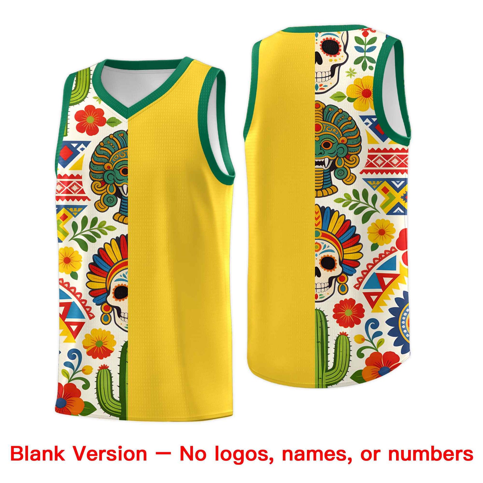 Custom White Orange Mexican Colors Graffiti Patterns Lightweight Uniform Basketball Jersey