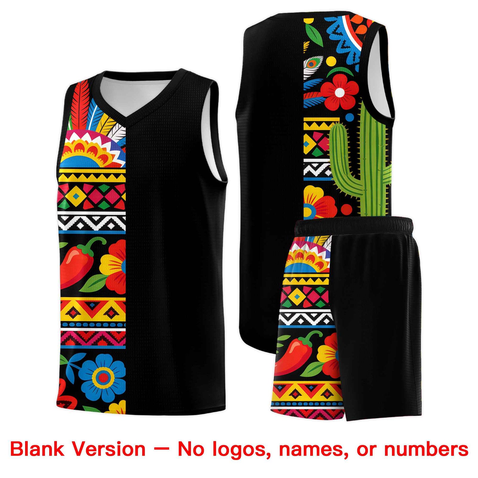Custom White Orange Mexican Colors Graffiti Patterns Lightweight Uniform Basketball Jersey