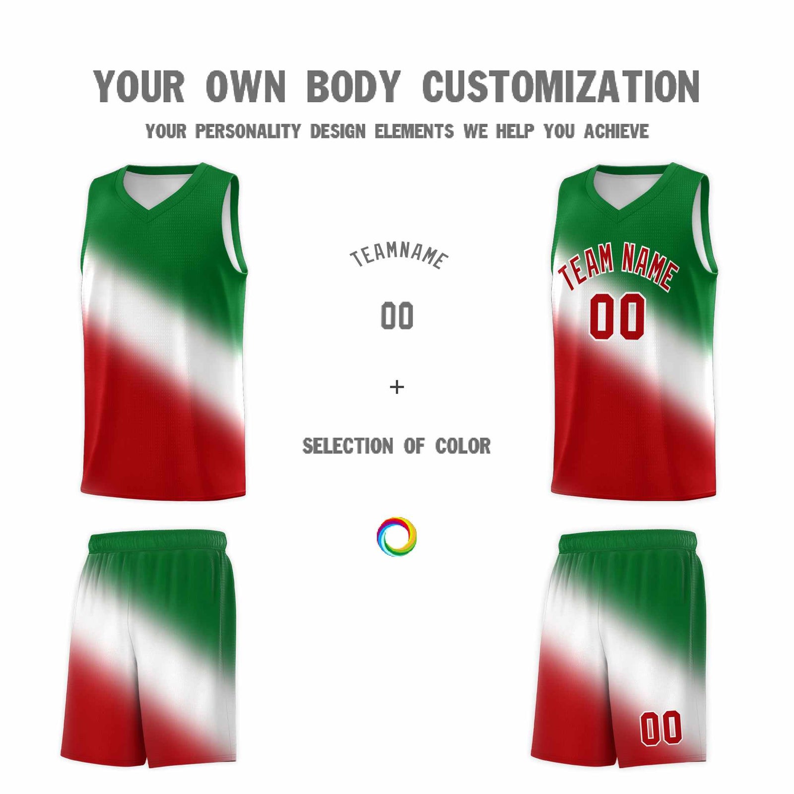 Custom White Kelly Green Red Mexican Colors Graffiti Patterns Wrinkle-Resistant Uniform Basketball Jersey