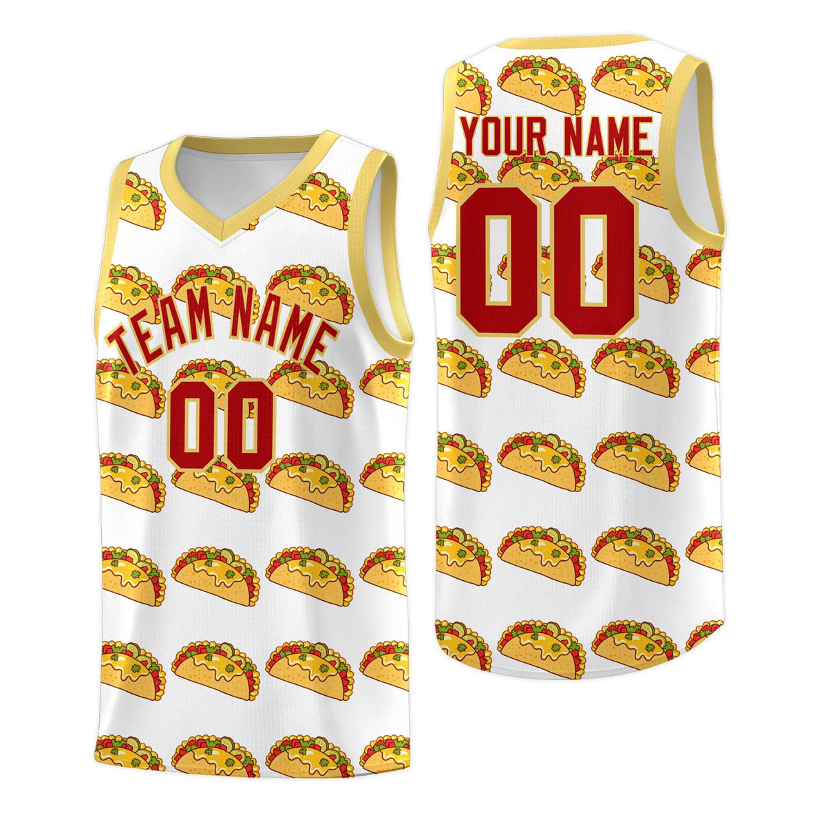 Custom White Khaki Mexican Colors Graffiti Patterns Drapable Uniform Basketball Jersey