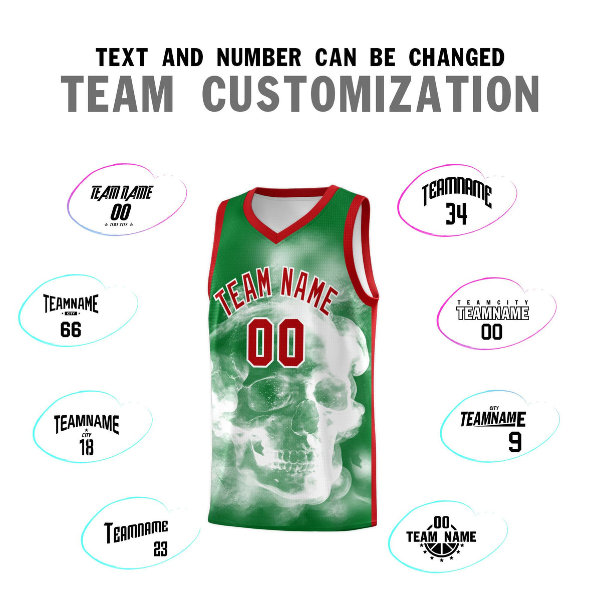Custom White Red Kelly GreenMexican Colors Graffiti Patterns Drapable Uniform Basketball Jersey