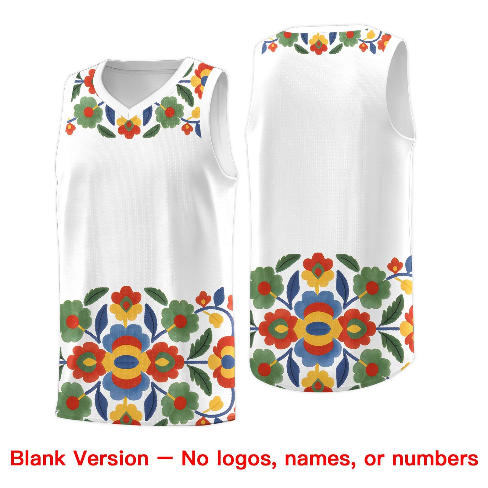Custom White Orange Mexican Colors Graffiti Patterns Lightweight Uniform Basketball Jersey