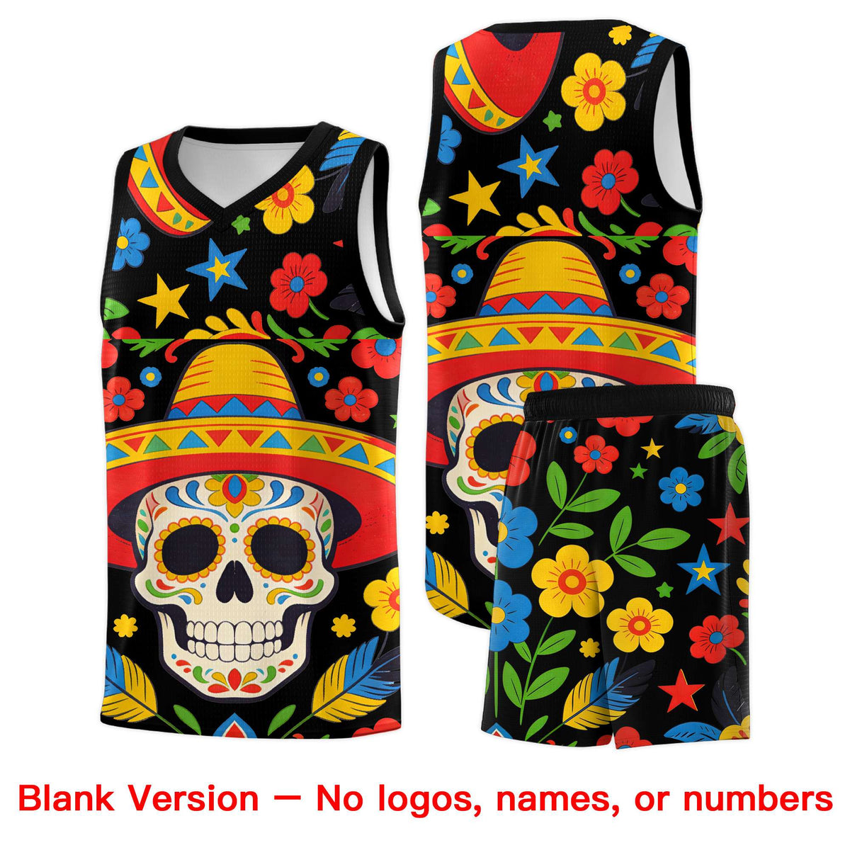 Custom White Orange Mexican Colors Graffiti Patterns Lightweight Uniform Basketball Jersey