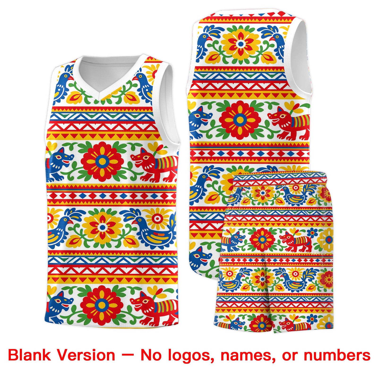 Custom White Orange Mexican Colors Graffiti Patterns Lightweight Uniform Basketball Jersey