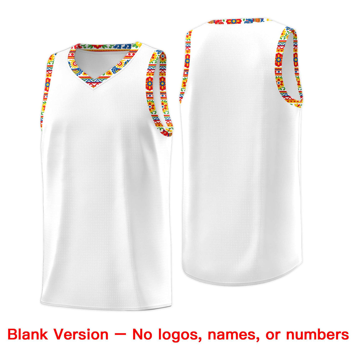 Custom White Orange Mexican Colors Graffiti Patterns Lightweight Uniform Basketball Jersey