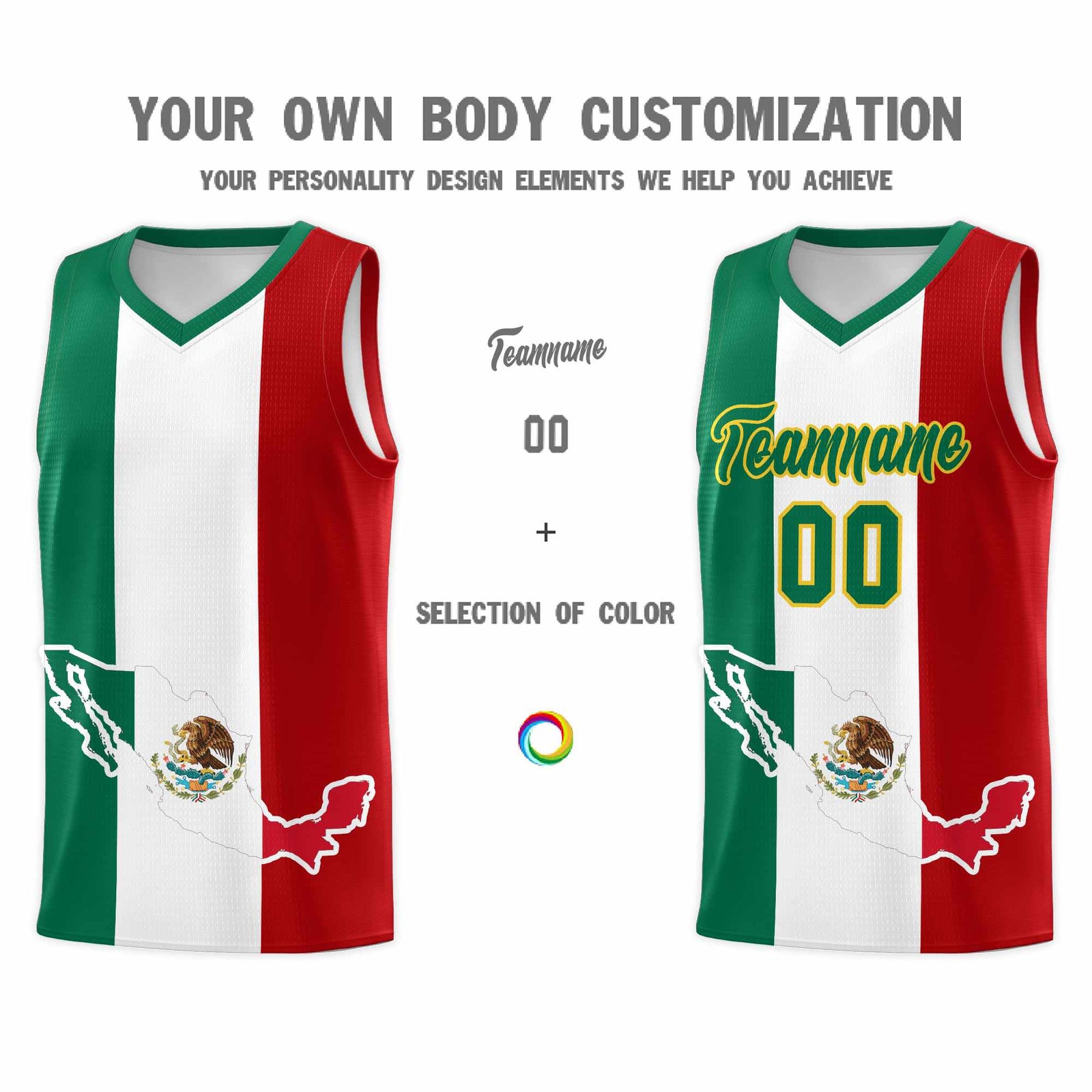 Custom White Kelly Green Red Mexican Colors Graffiti Patterns Quick-Drying Uniform Basketball Jersey