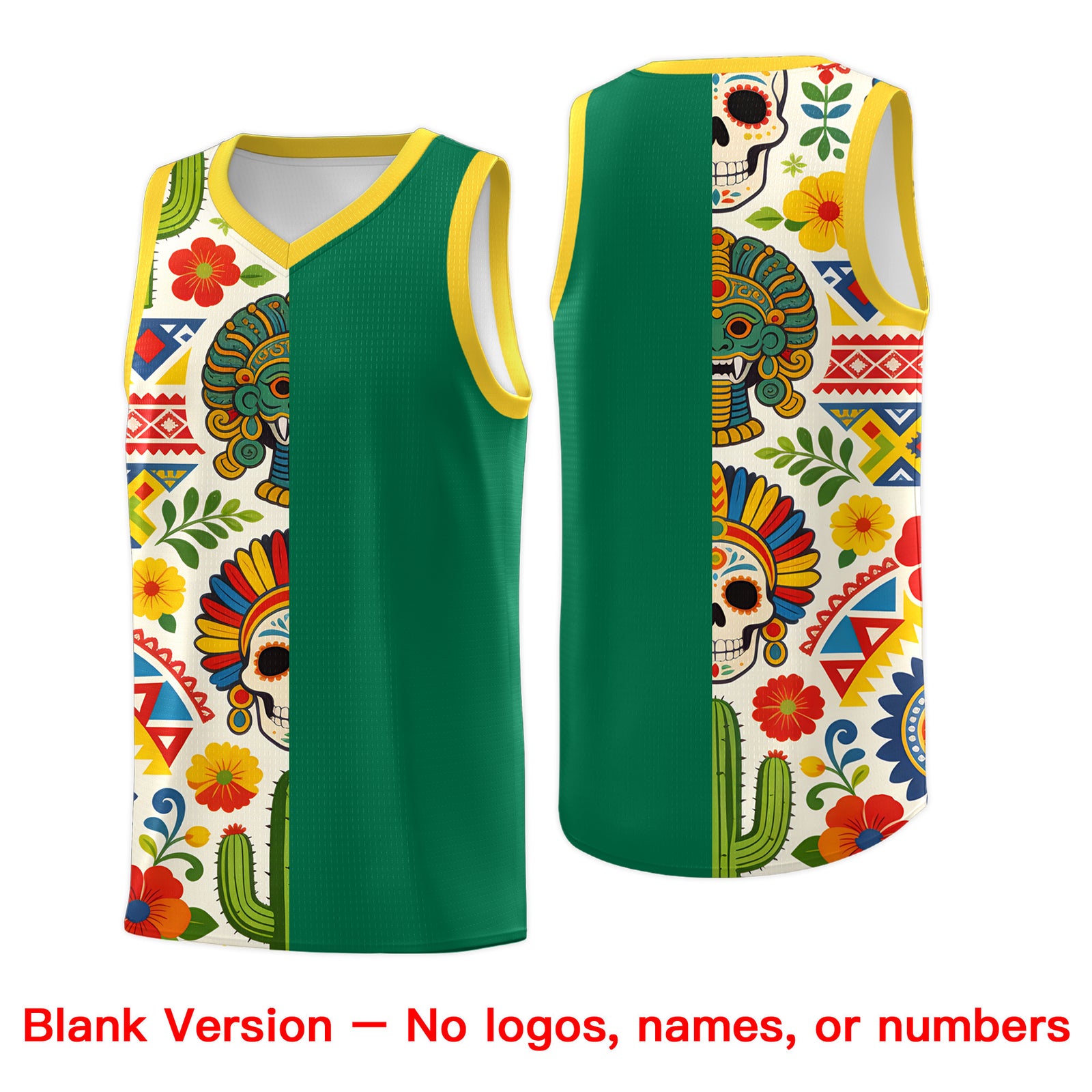 Custom White Orange Mexican Colors Graffiti Patterns Lightweight Uniform Basketball Jersey