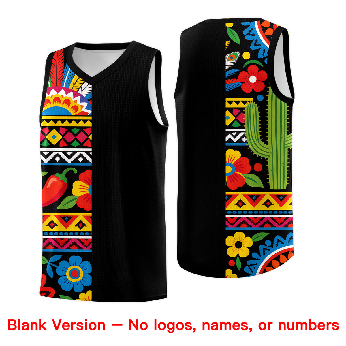 Custom White Orange Mexican Colors Graffiti Patterns Lightweight Uniform Basketball Jersey