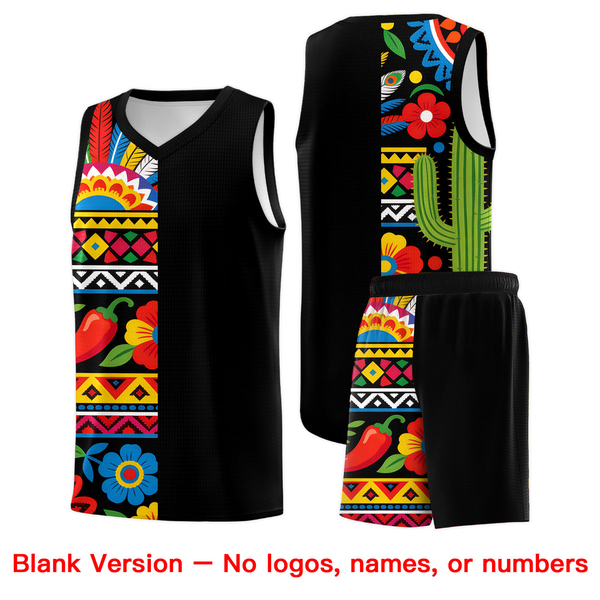 Custom White Orange Mexican Colors Graffiti Patterns Lightweight Uniform Basketball Jersey