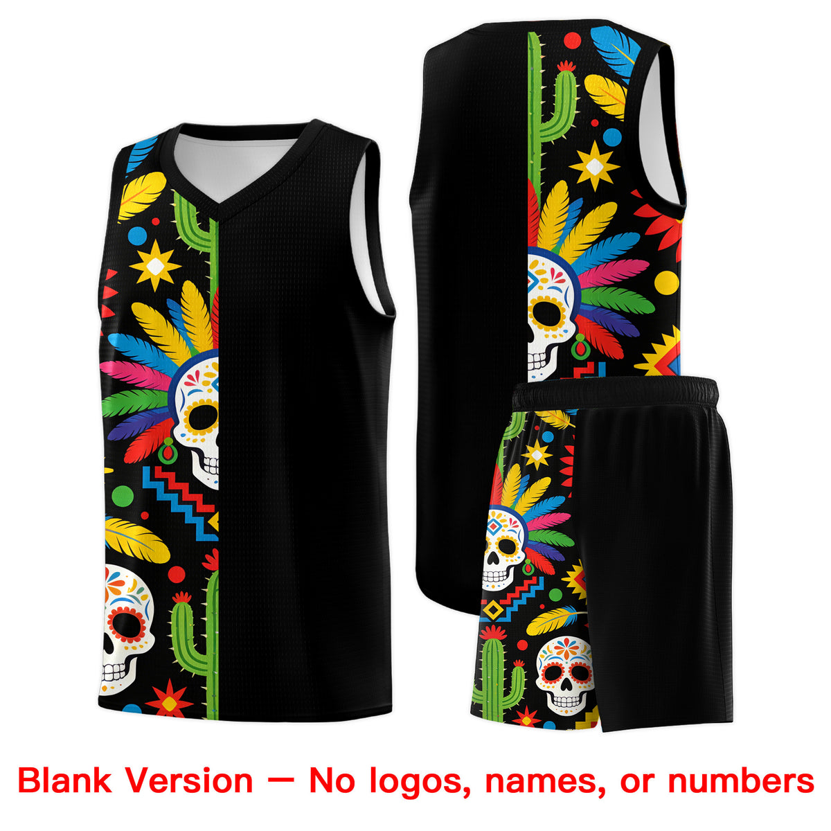 Custom White Orange Mexican Colors Graffiti Patterns Lightweight Uniform Basketball Jersey