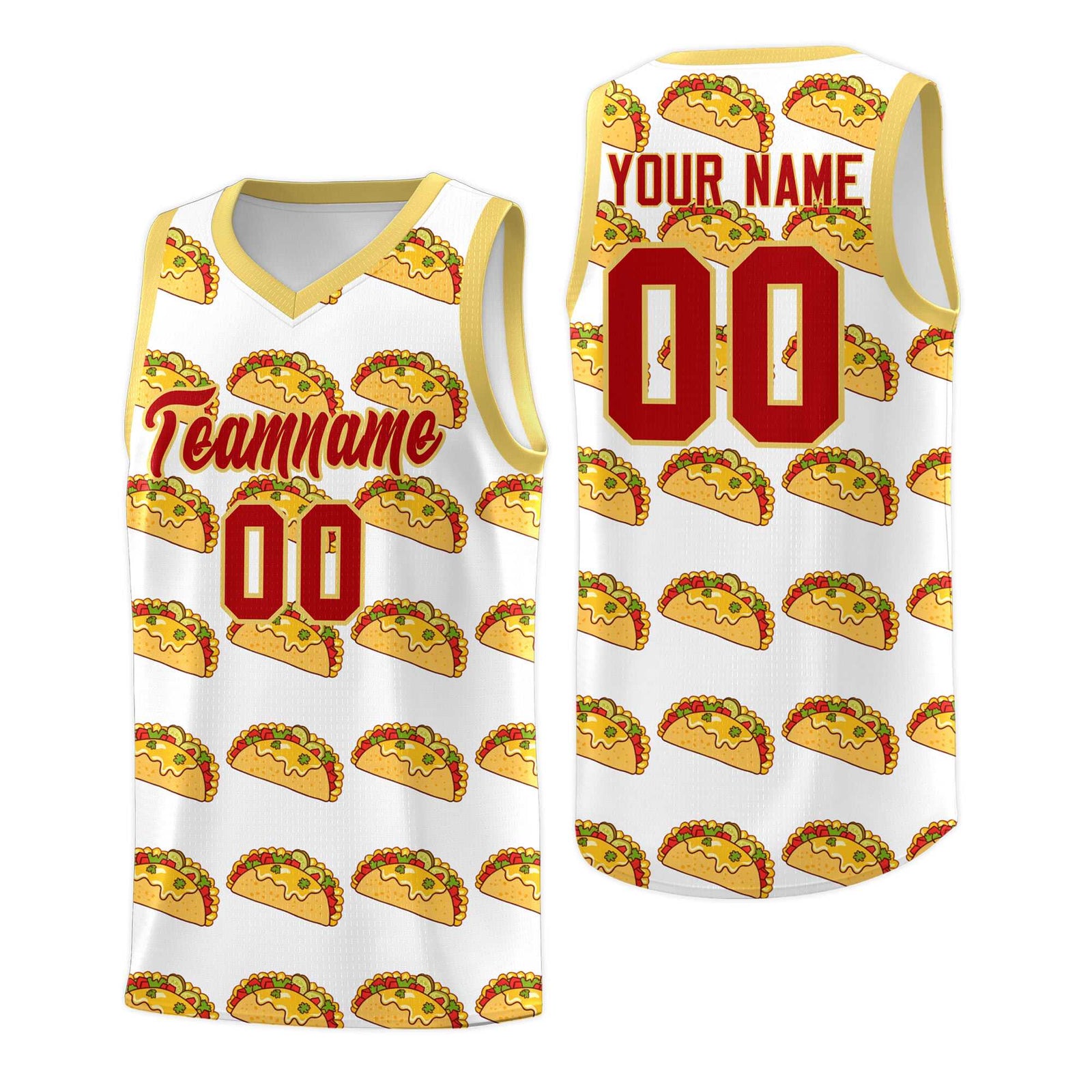Custom White Khaki Mexican Colors Graffiti Patterns Drapable Uniform Basketball Jersey