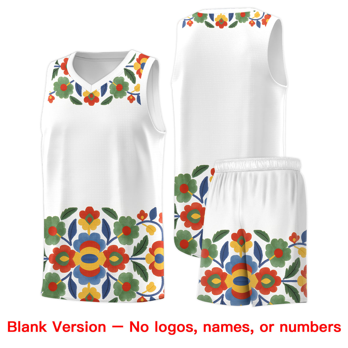 Custom White Orange Mexican Colors Graffiti Patterns Lightweight Uniform Basketball Jersey