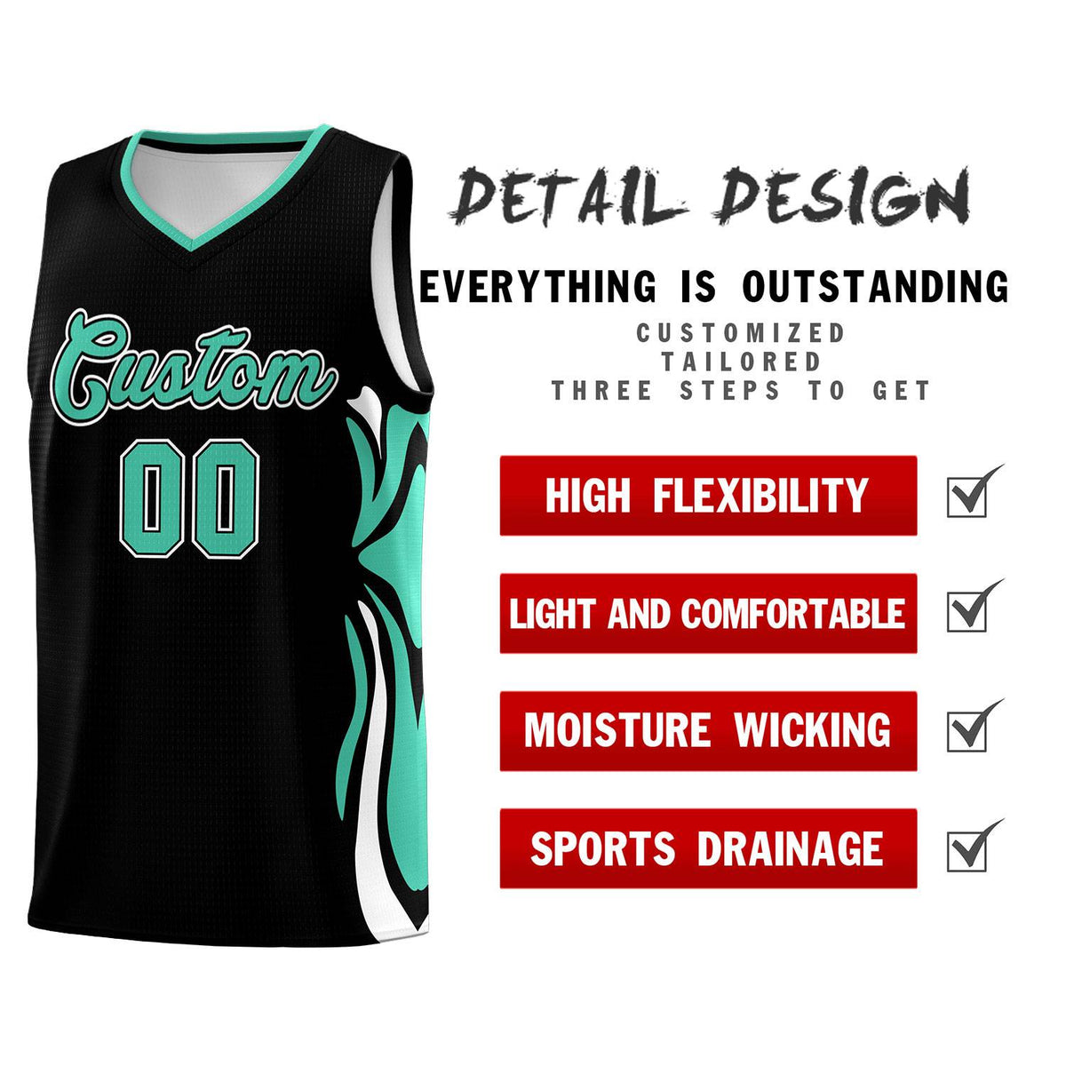 Custom Black Bright Green-White Graffiti Pattern Side Curve Pattern Sports Uniform Basketball Jersey Sets