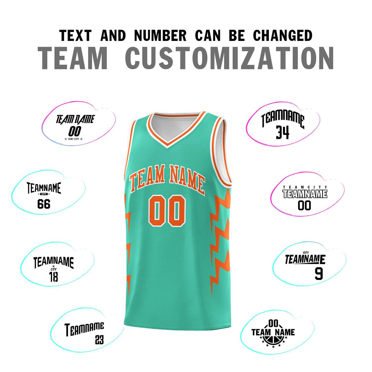 Custom Bright Green Side Lightning Pattern Sports Uniform Basketball Jersey