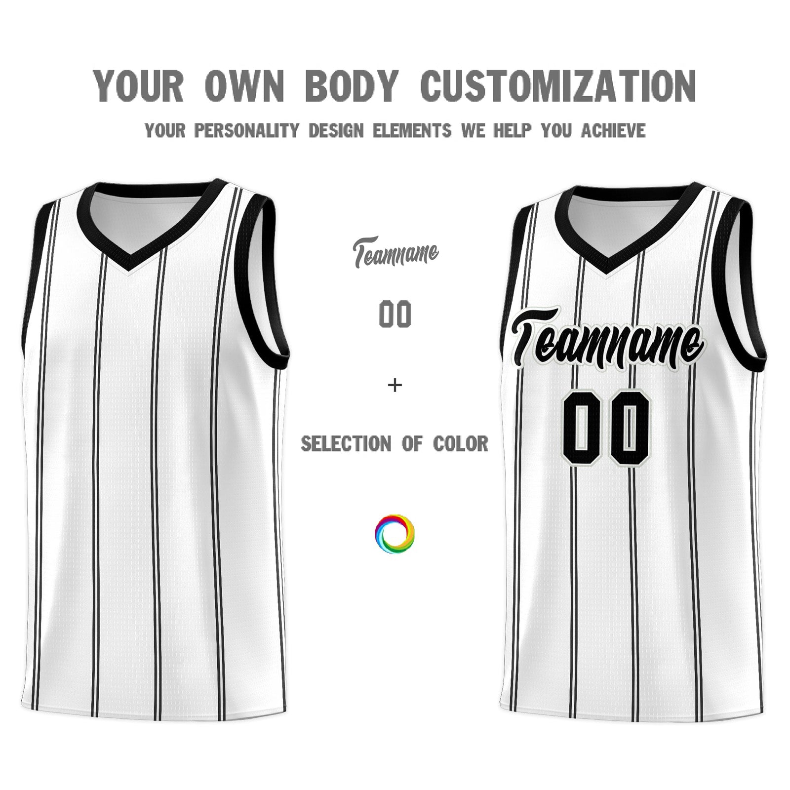 Custom White Black Gray Vertical Stripes Single Sided Sets Basketball Jersey | For Men,Stitched,Perfect for Training,Add Name and Numbern | KXKSHOP