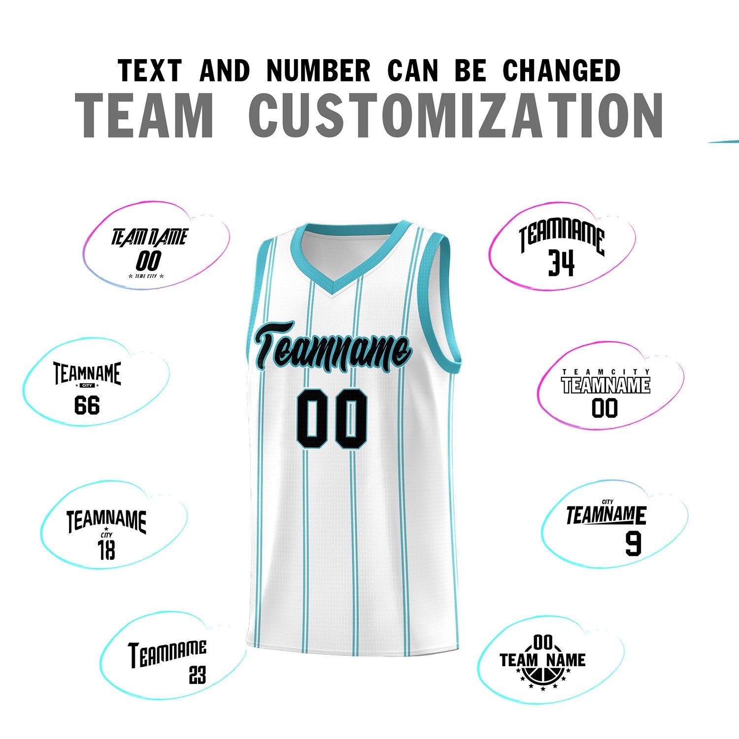 Custom White Sky Blue Black Vertical Stripes Single Sided Sets Basketball Jersey | For Men,Stitched,Perfect for Training,Add Name and Numbern | KXKSHOP