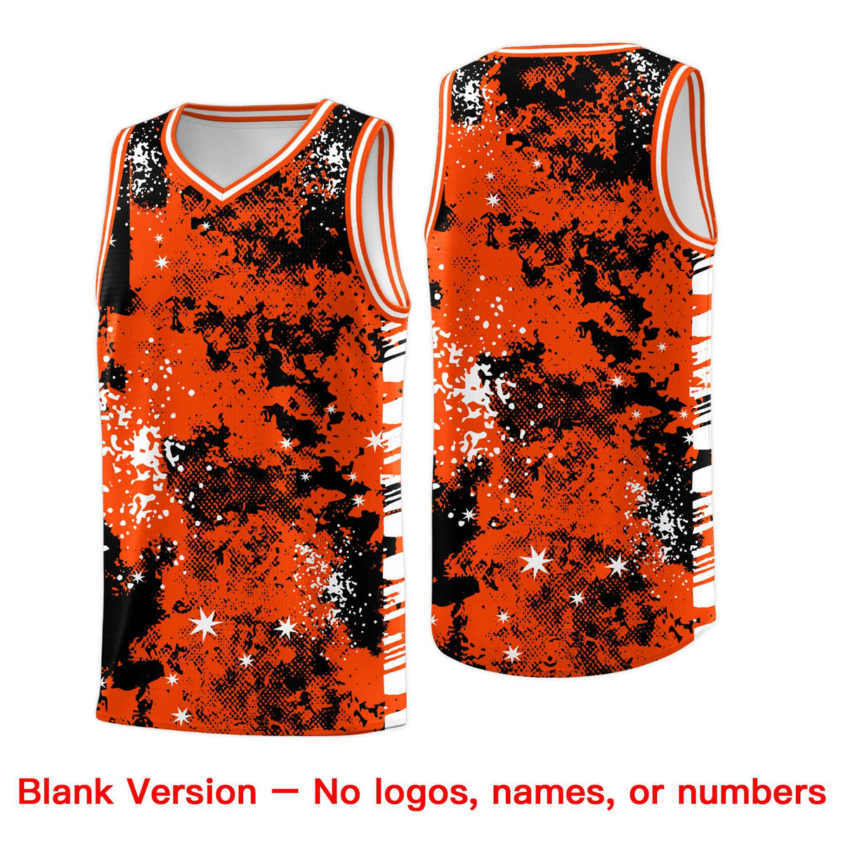 Custom Orange Black Vice Burst Galactic Graffiti Lightweight Basketball Jersey