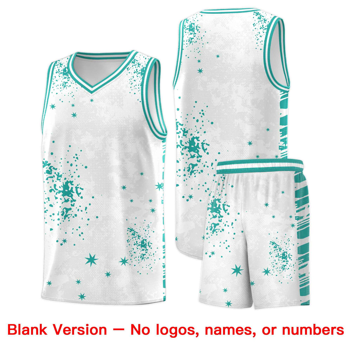 Custom White Aqua Vice Burst Galactic Graffiti Breathable Basketball Jersey