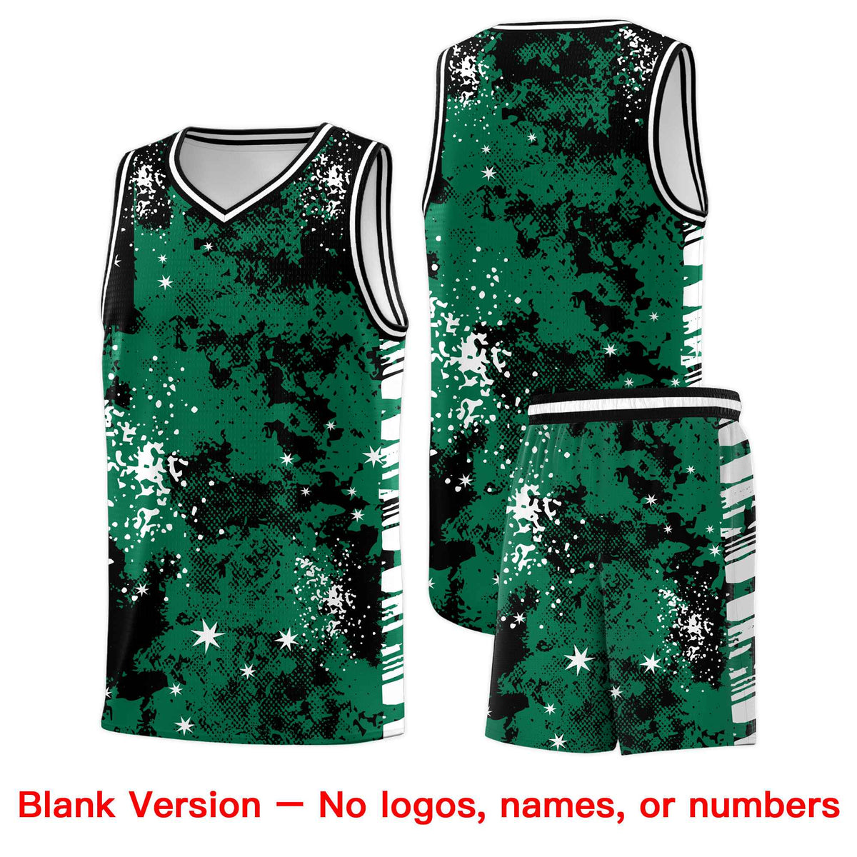 Custom Kelly Green Black Vice Burst Galactic Graffiti Wrinkle-Resistant Basketball Jersey