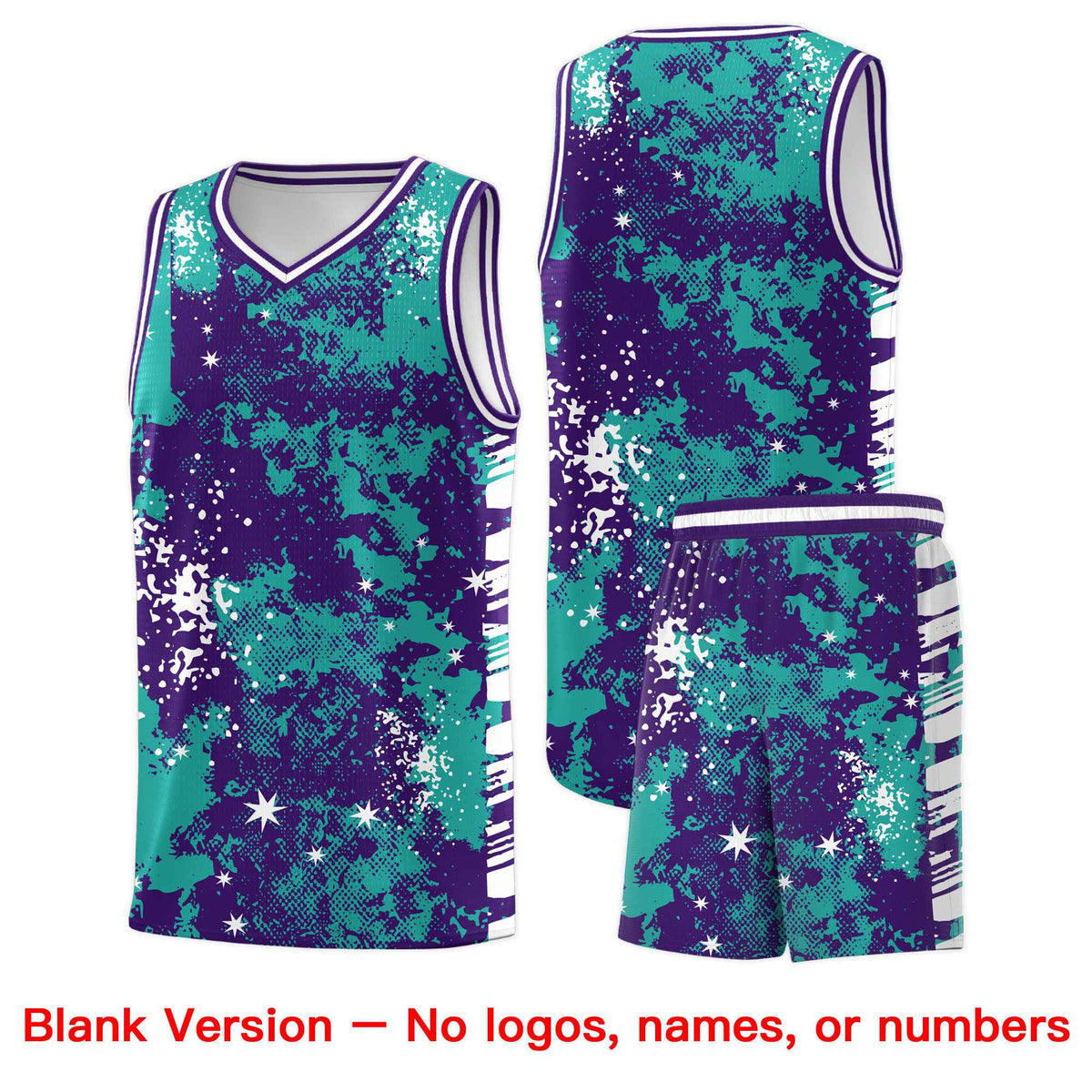 Custom Aqua Black Vice Burst Galactic Graffiti Drapable Basketball Jersey