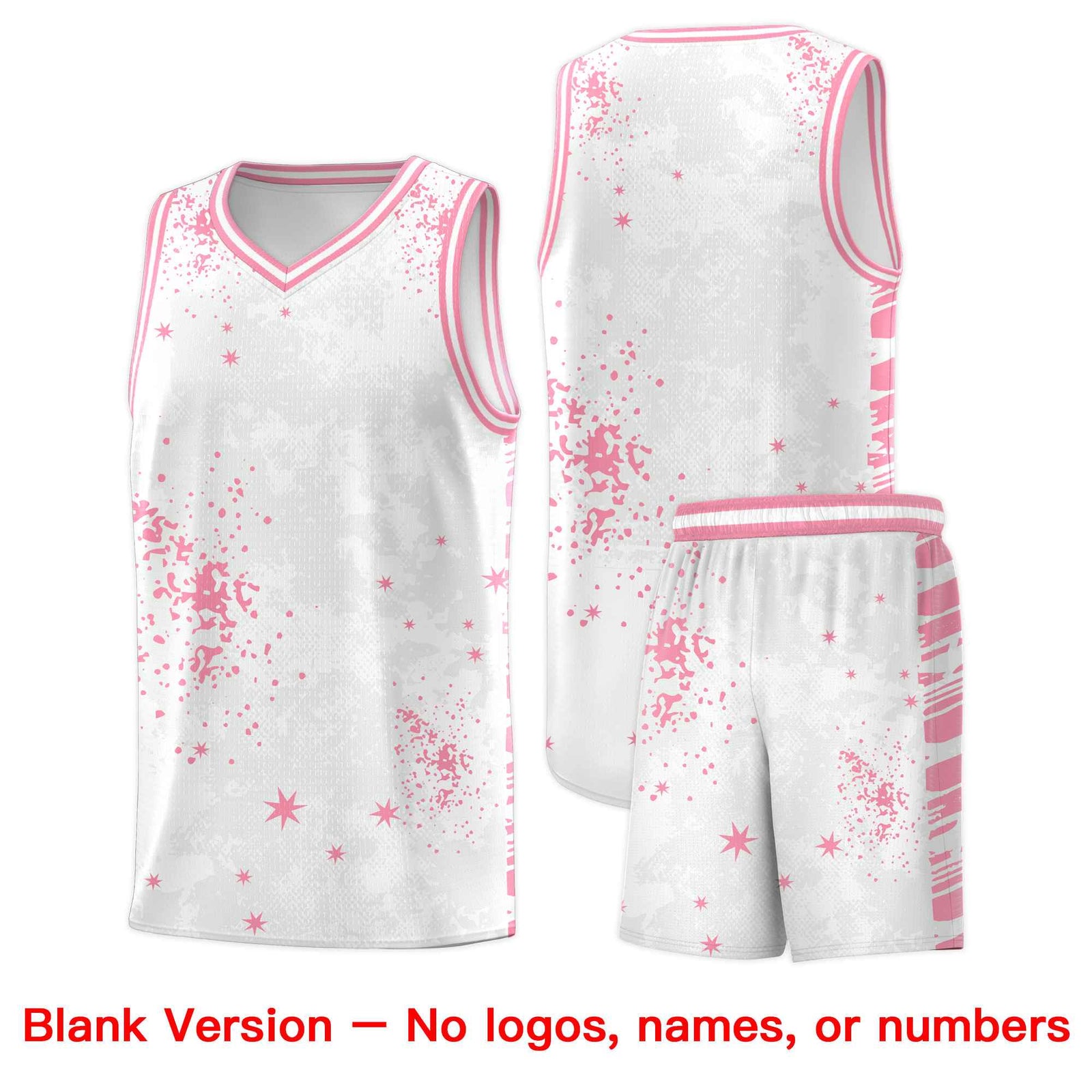 Custom White Light Pink Vice Burst Galactic Graffiti Drapable Basketball Jersey