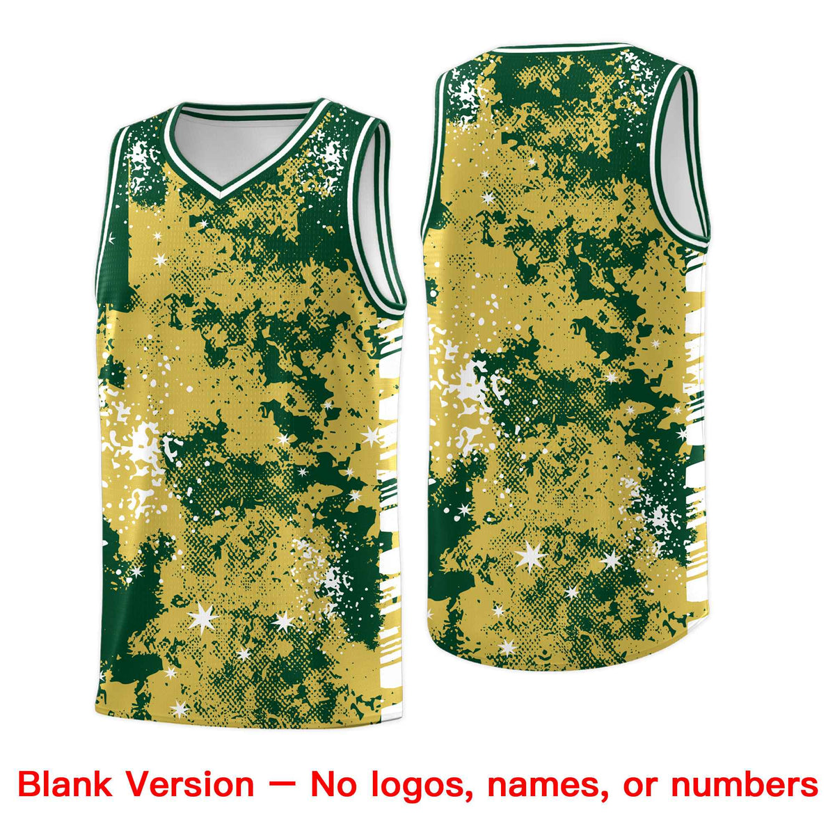 Custom Old Gold Kelly Green Vice Burst Galactic Graffiti Moisture-Wicking Basketball Jersey
