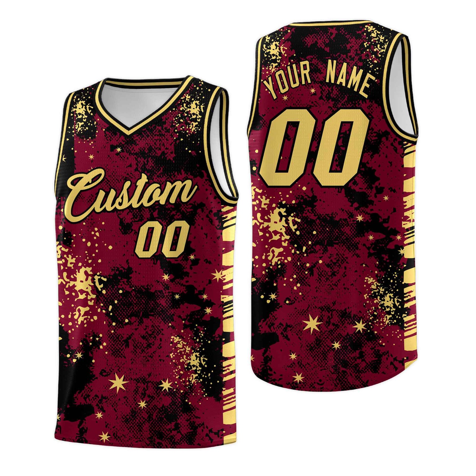 Custom Crimson Black Vice Burst Galactic Graffiti Lightweight Basketball Jersey
