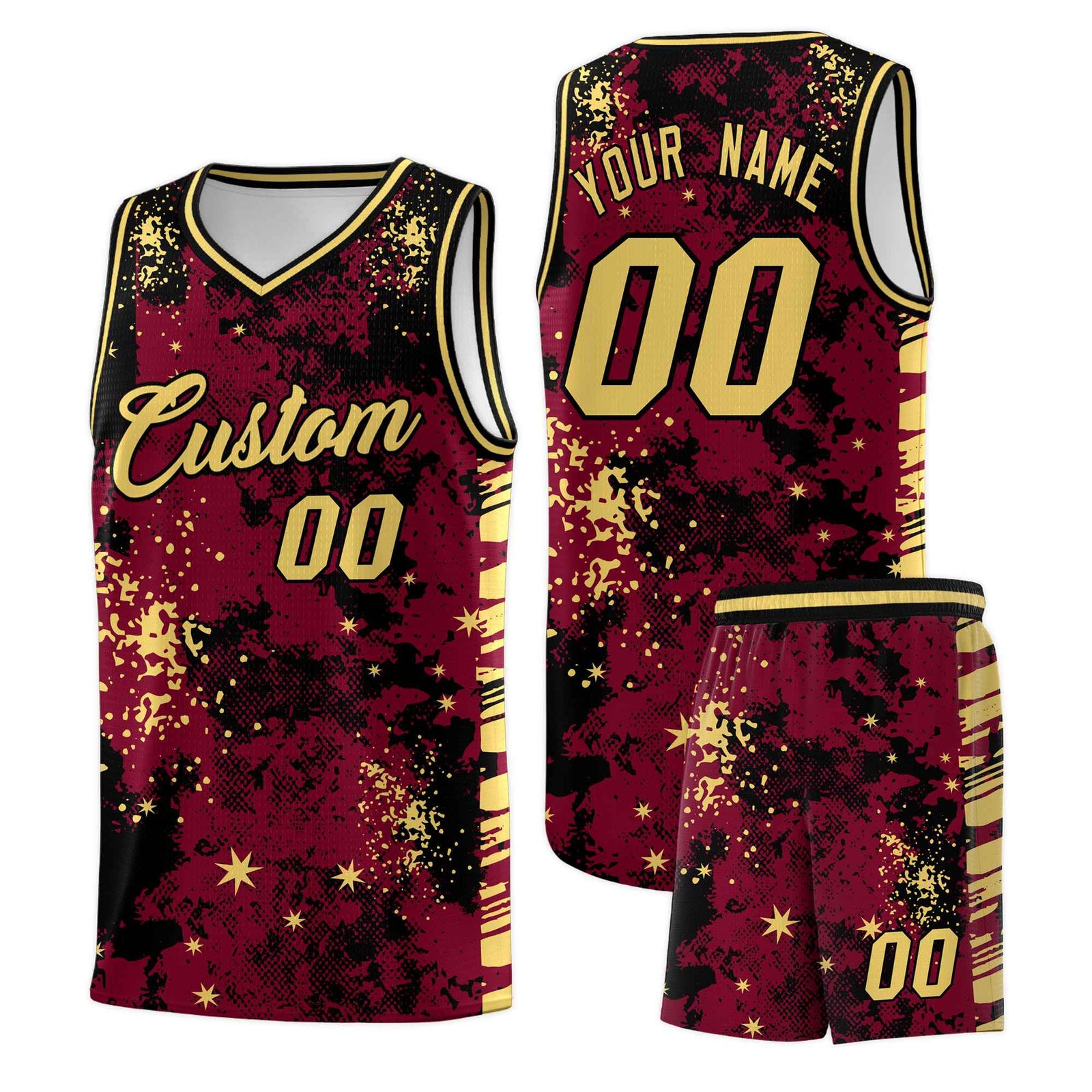 Custom Crimson Black Vice Burst Galactic Graffiti Lightweight Basketball Jersey