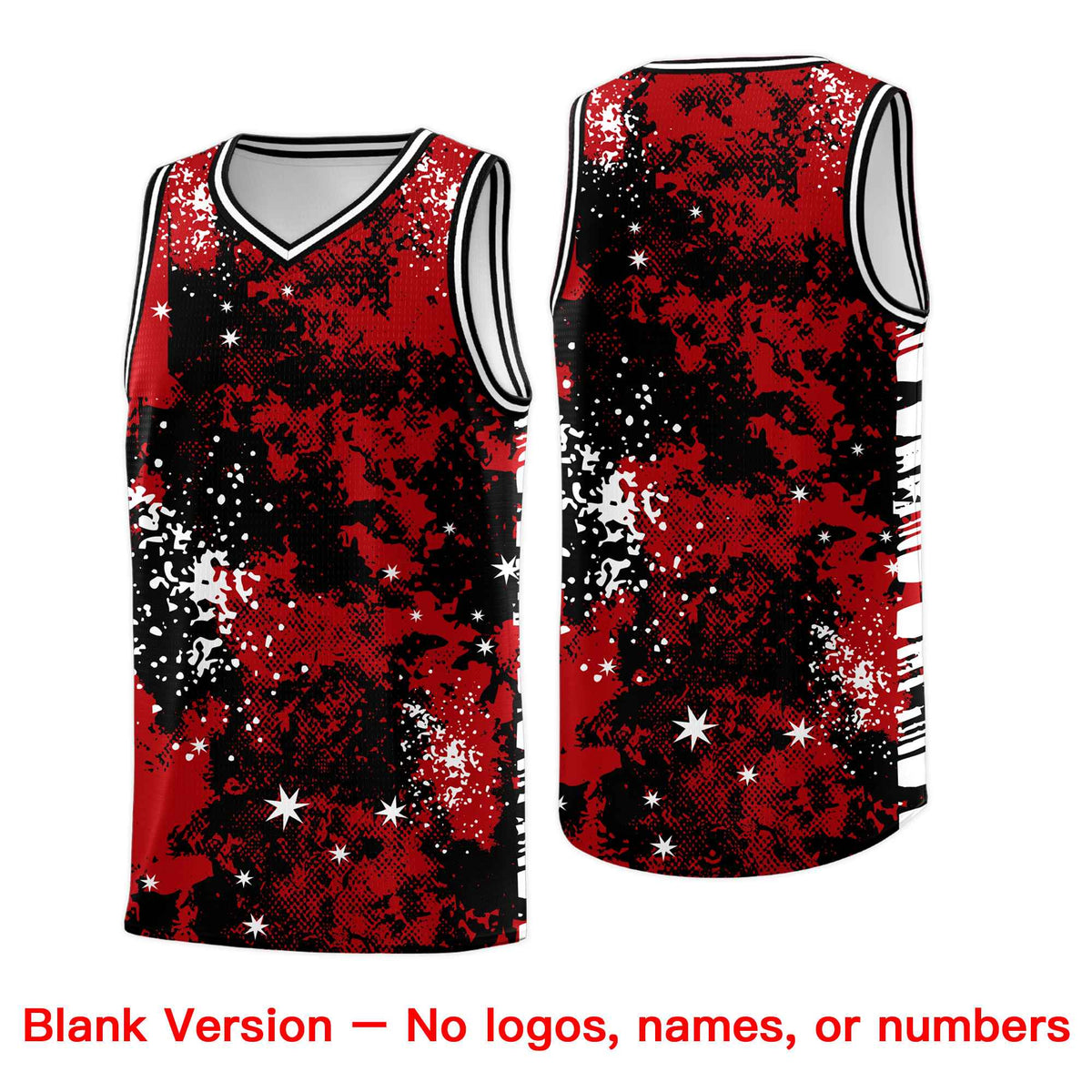 Custom Red Black Vice Burst Galactic Graffiti Wrinkle-Resistant Basketball Jersey