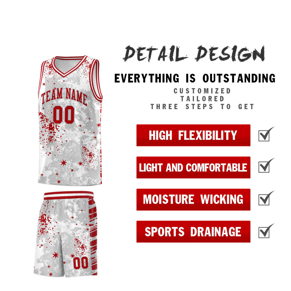 Custom White Red Vice Burst Galactic Graffiti Breathable Basketball Jersey