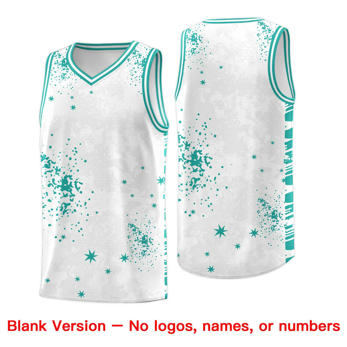 Custom White Aqua Vice Burst Galactic Graffiti Breathable Basketball Jersey