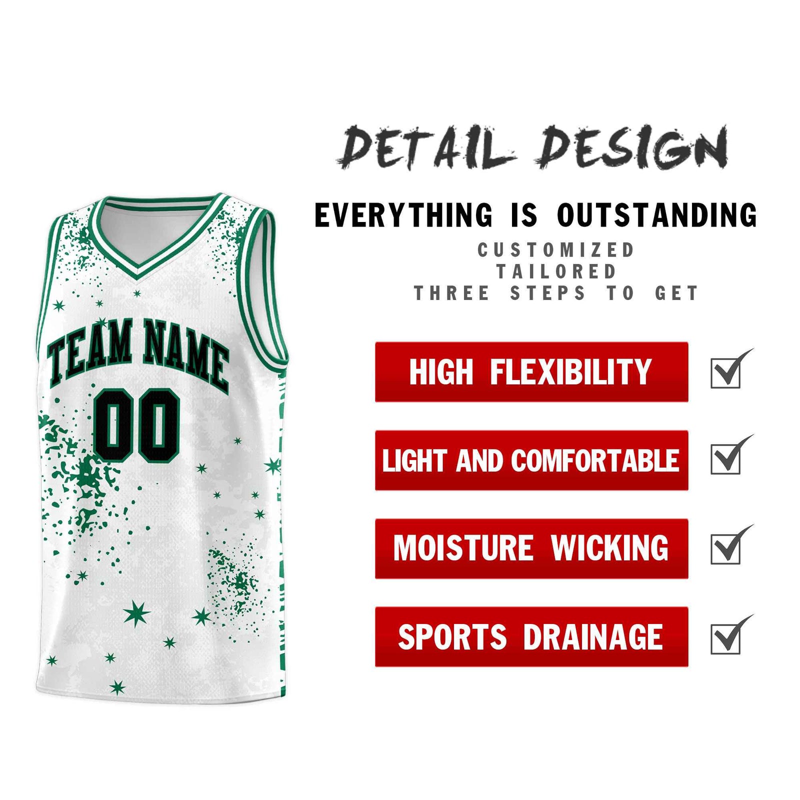 Custom White Kelly Green Vice Burst Galactic Graffiti Breathable Basketball Jersey