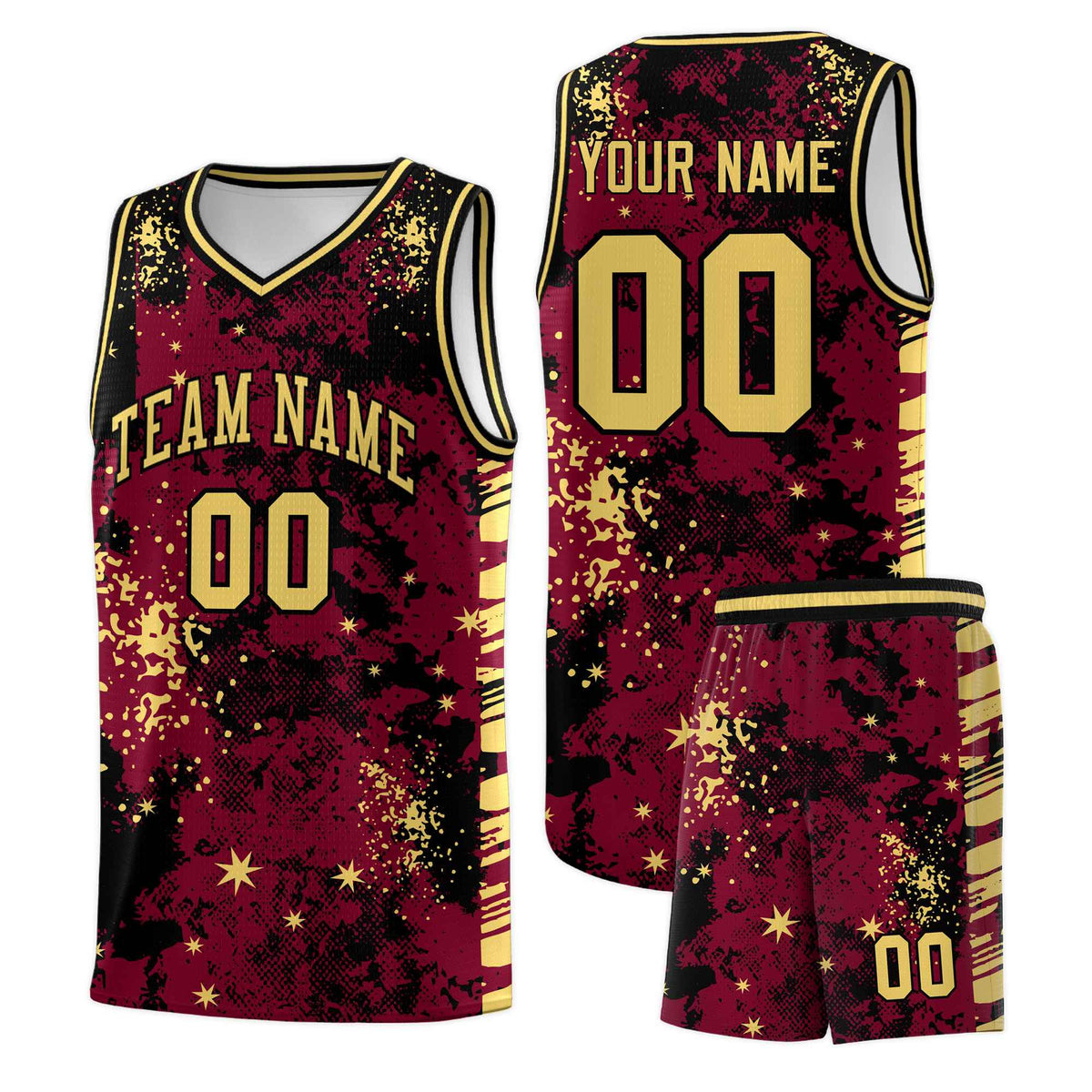 Custom Crimson Black Vice Burst Galactic Graffiti Lightweight Basketball Jersey