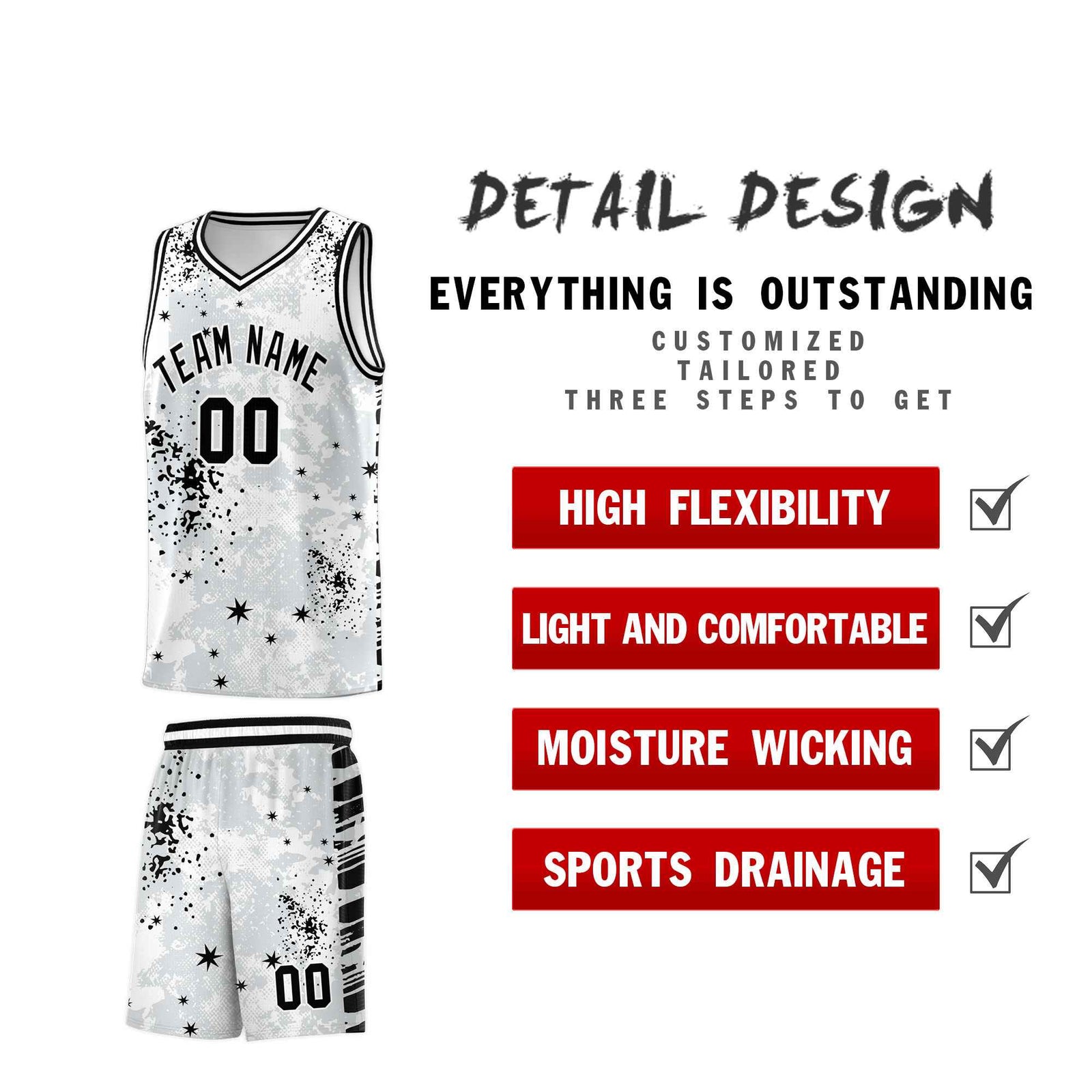 Custom White Black Vice Burst Galactic Graffiti Moisture-Wicking Basketball Jersey