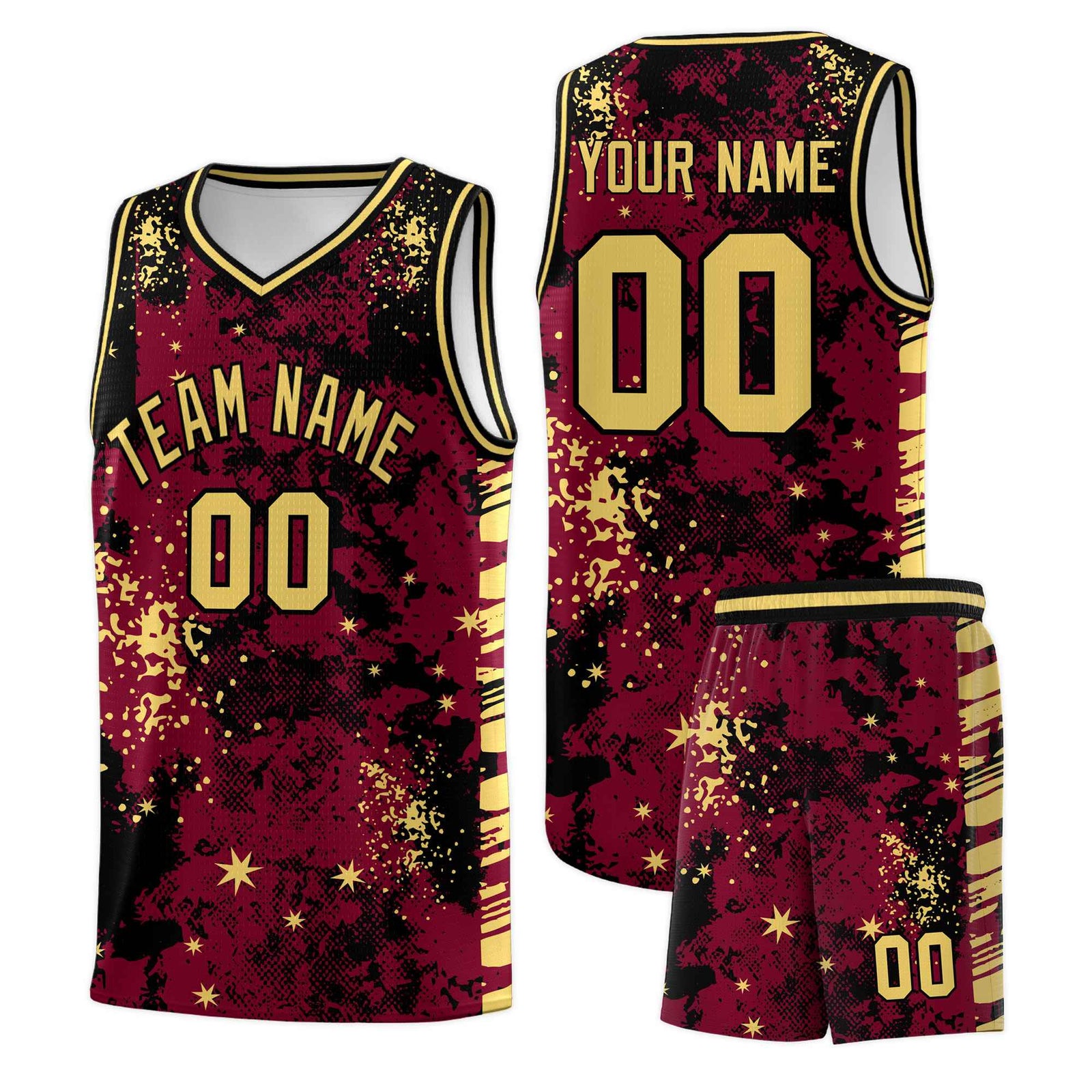 Custom Crimson Black Vice Burst Galactic Graffiti Lightweight Basketball Jersey