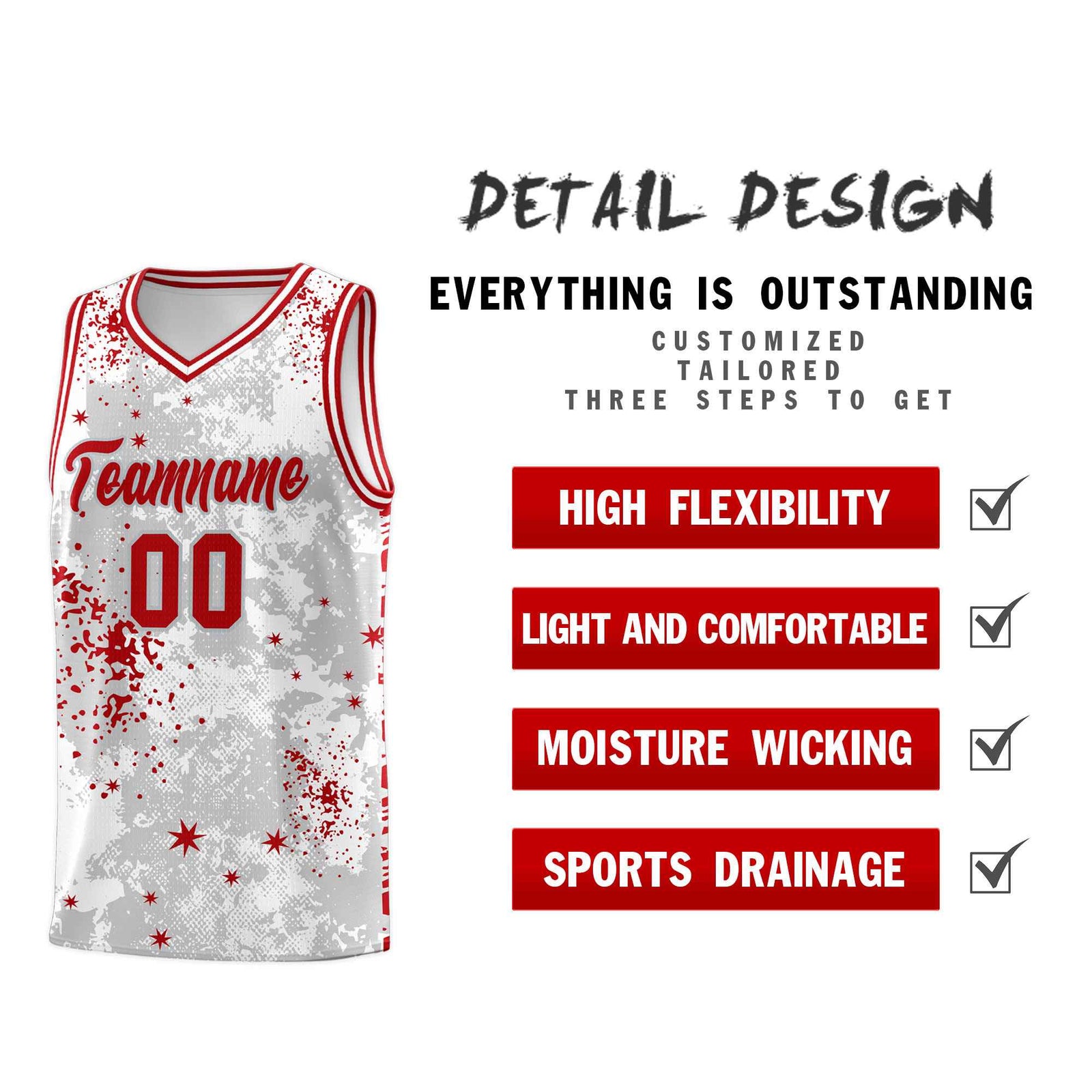 Custom White Red Vice Burst Galactic Graffiti Breathable Basketball Jersey