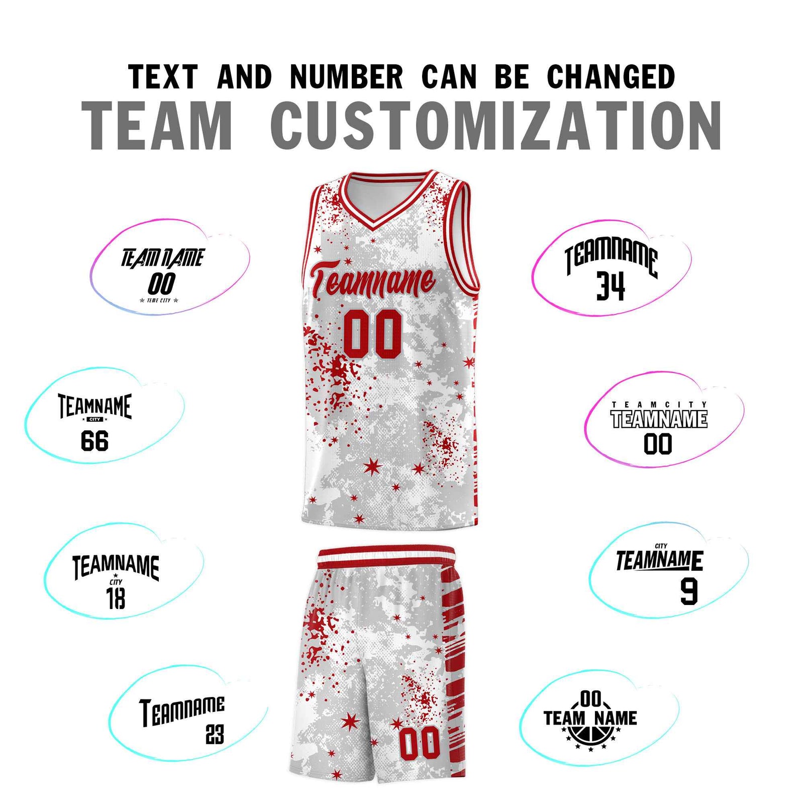 Custom White Red Vice Burst Galactic Graffiti Breathable Basketball Jersey