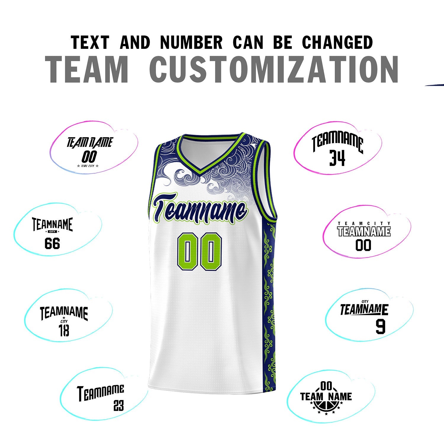 Custom White Personalized Cloud Pattern Sports Sets Uniform Basketball Jersey