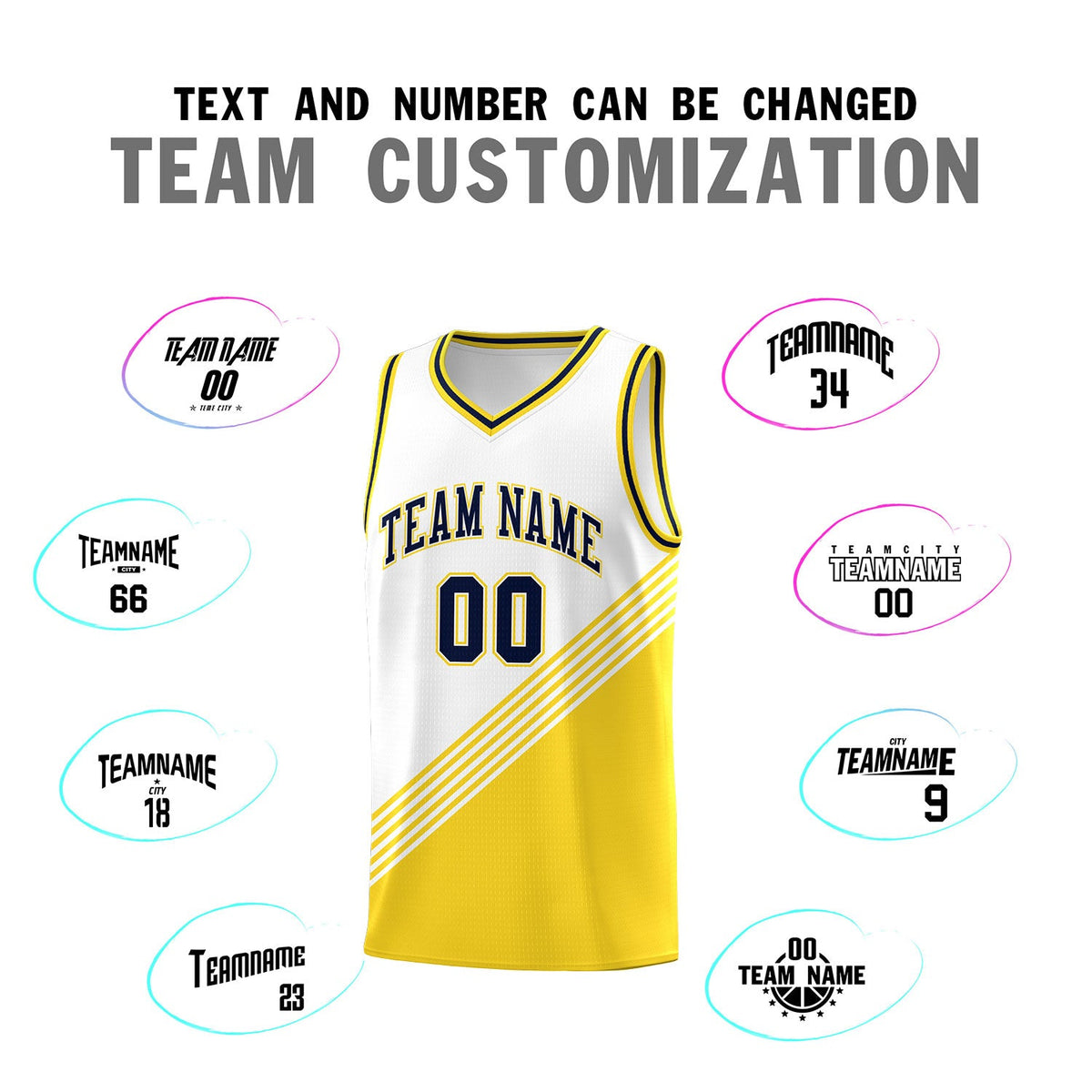 Custom White Gold Navy Diagonal Stripes Color Block Sets Basketball Jersey | For Men,For Youth,Sublimation Printed,Perfect for Training,Perfect for Teams | KXKSHOP