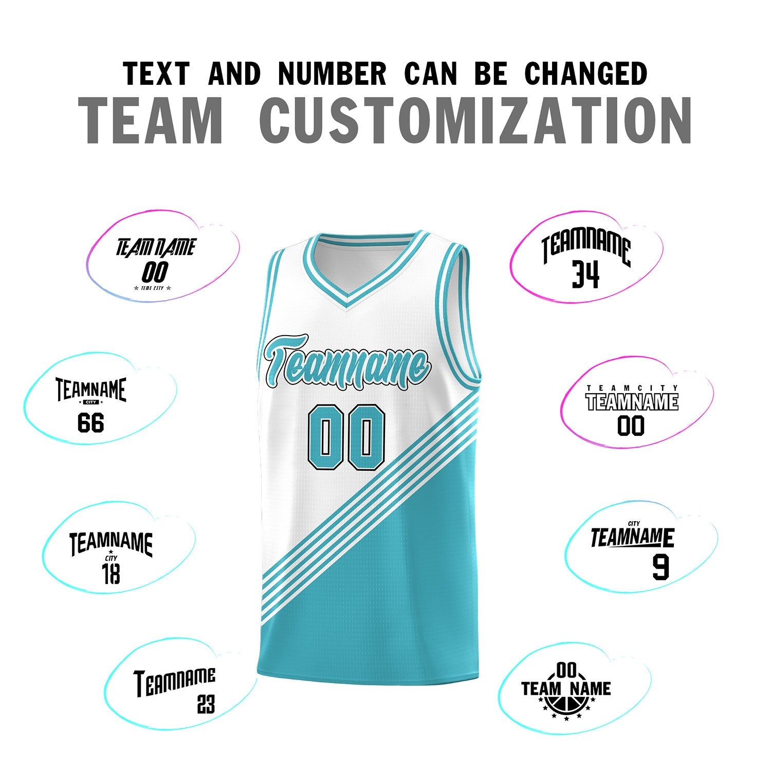 Custom White Sky Blue Diagonal Stripes Color Block Sets Basketball Jersey | For Men,For Youth,Sublimation Printed,Perfect for Training,Perfect for Teams | KXKSHOP